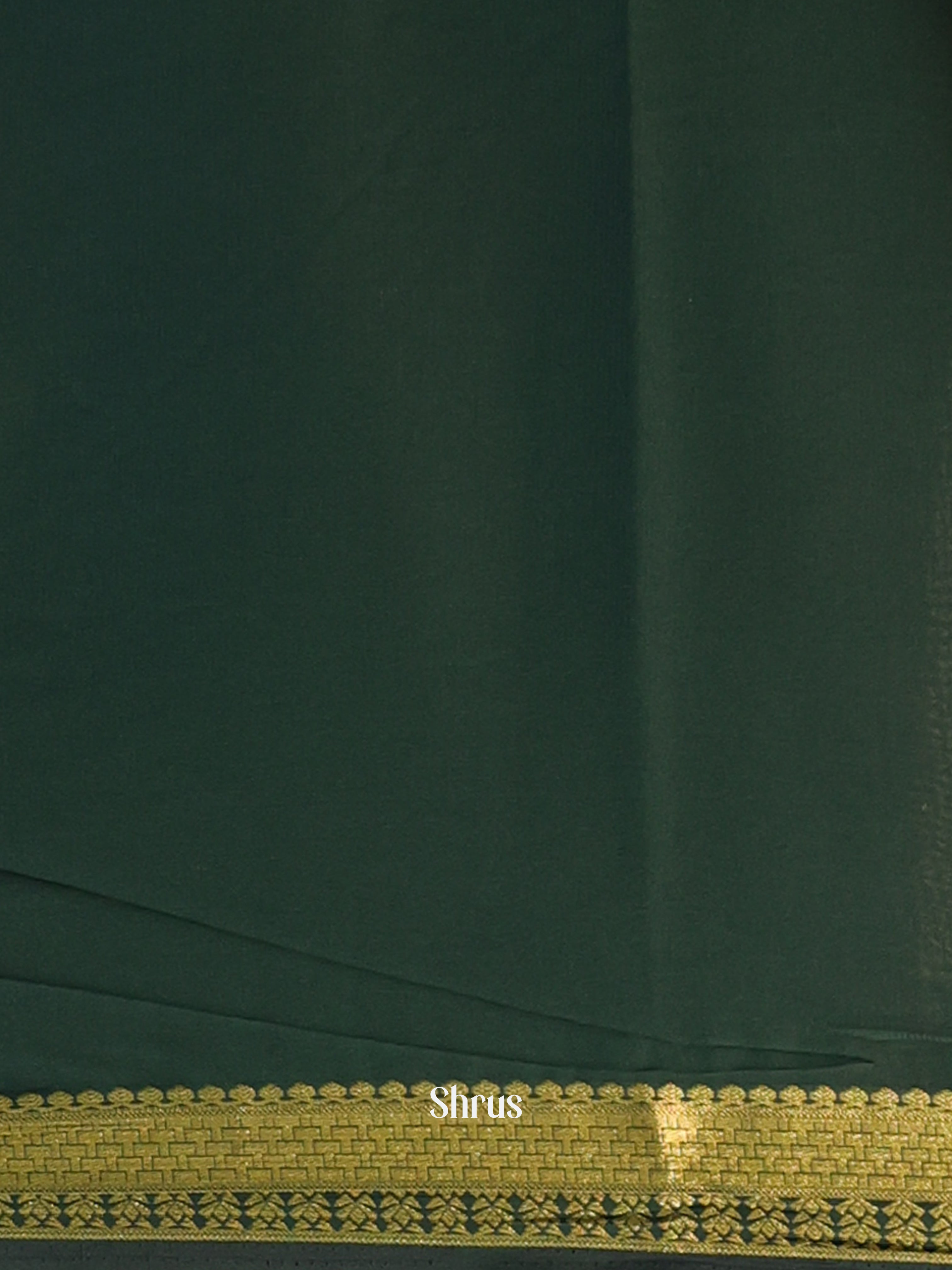 Lite Green & Green- Semi Mysoresilk Saree - Shop on Shrus.com