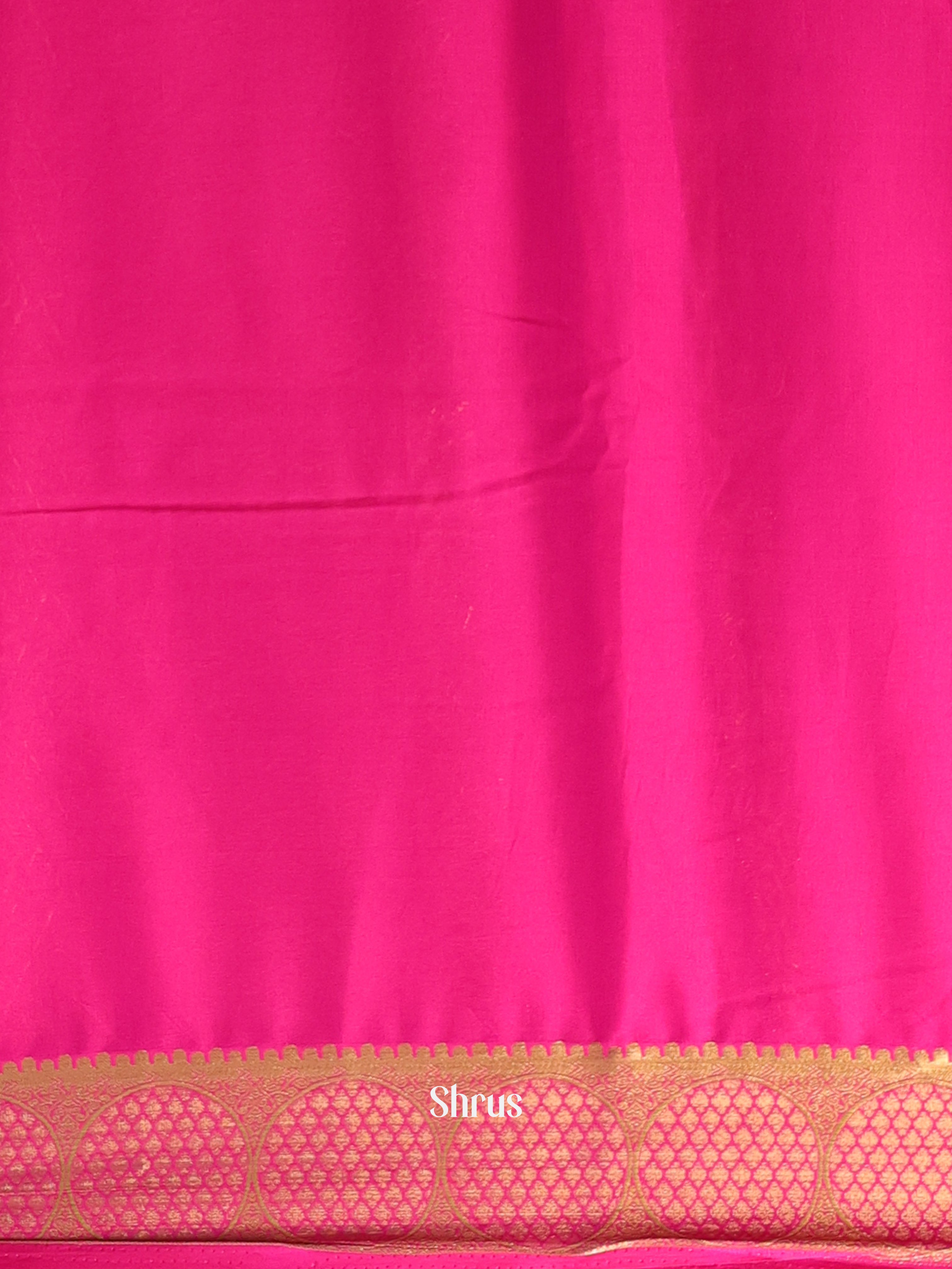 Peach & Pink - Semi Mysoresilk Saree - Shop on Shrus.com