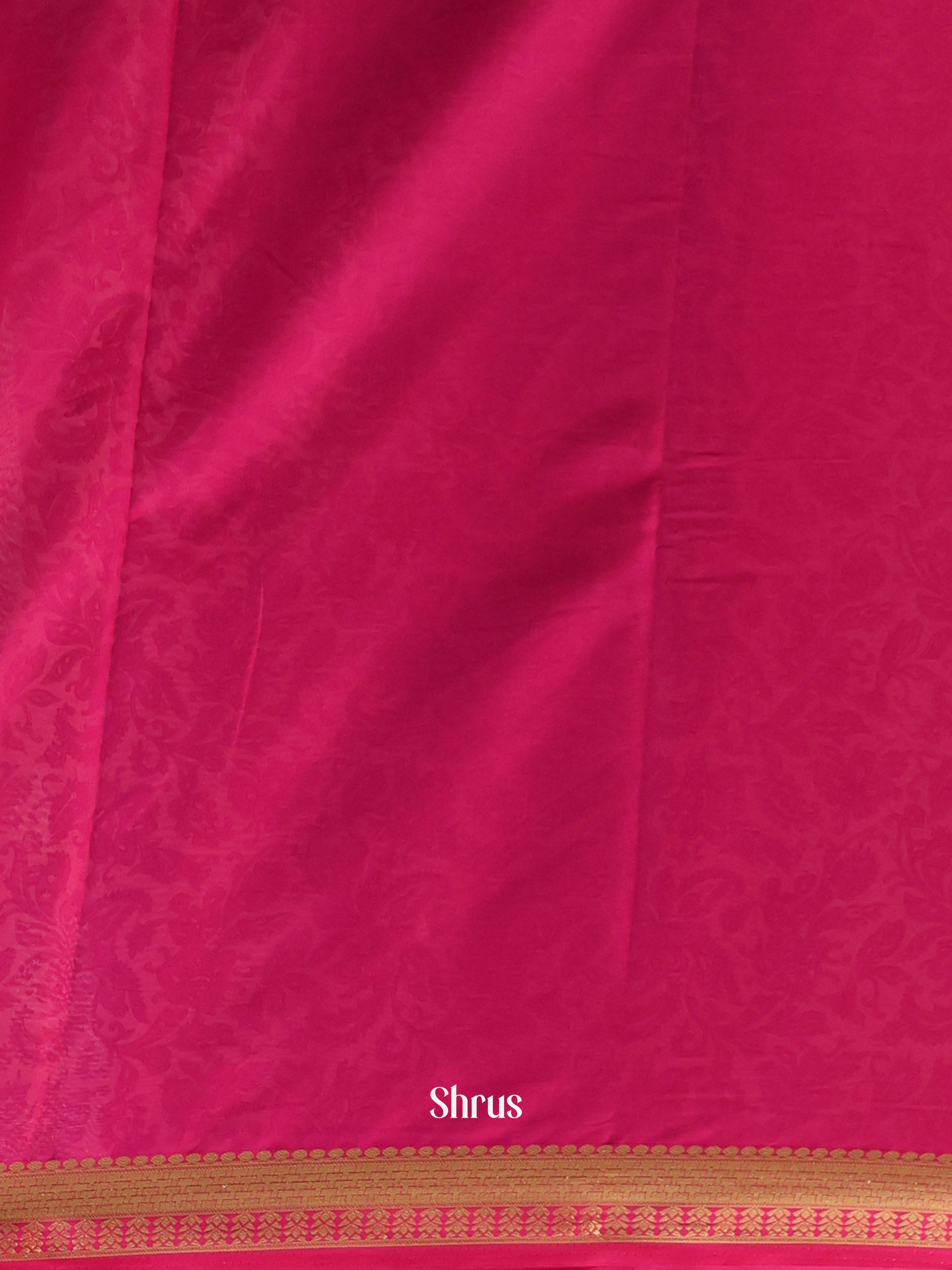 Cream- Semi Mysoresilk Saree - Shop on Shrus.com