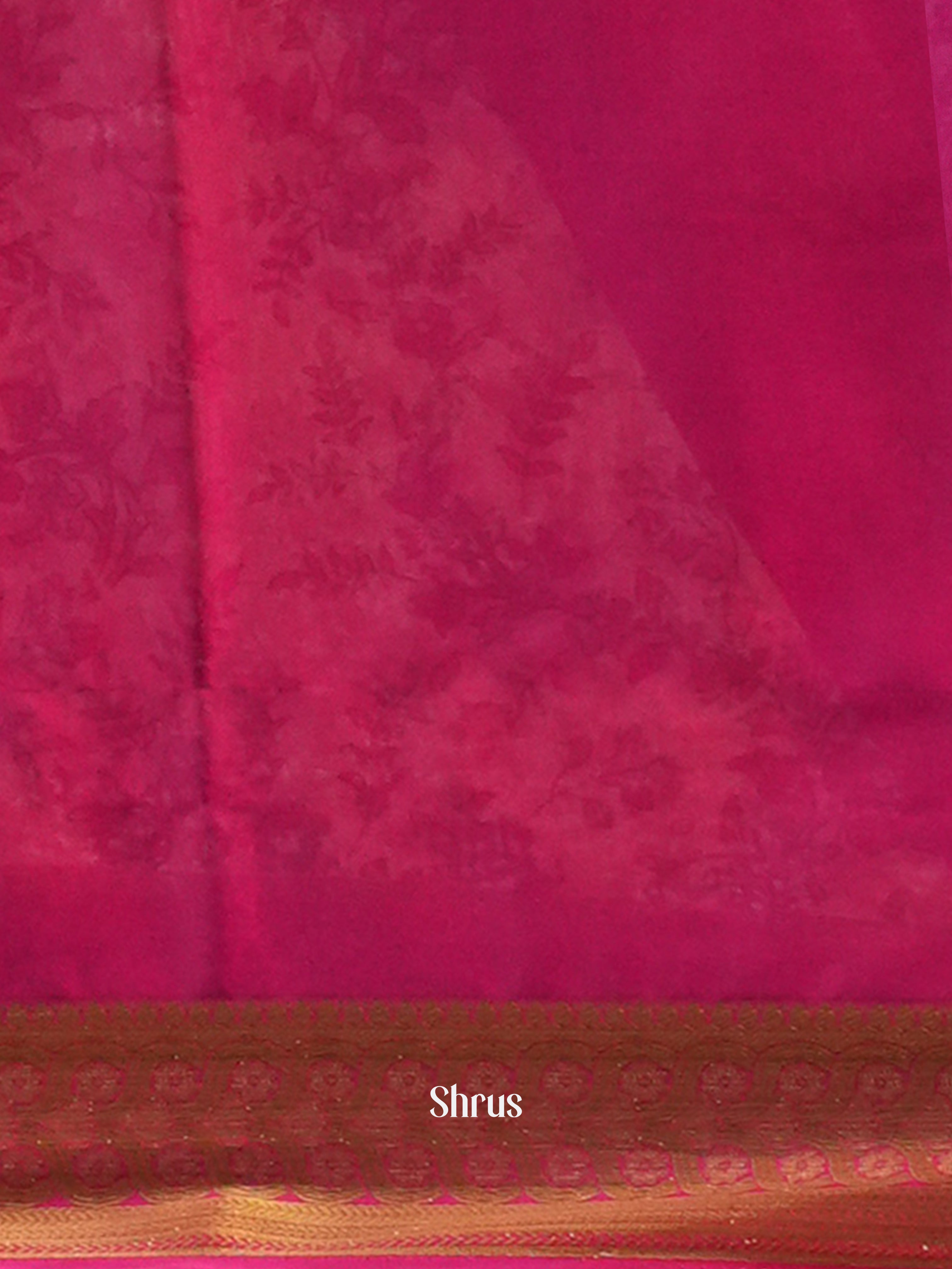 Beige & Pink - Semi Mysoresilk Saree - Shop on Shrus.com