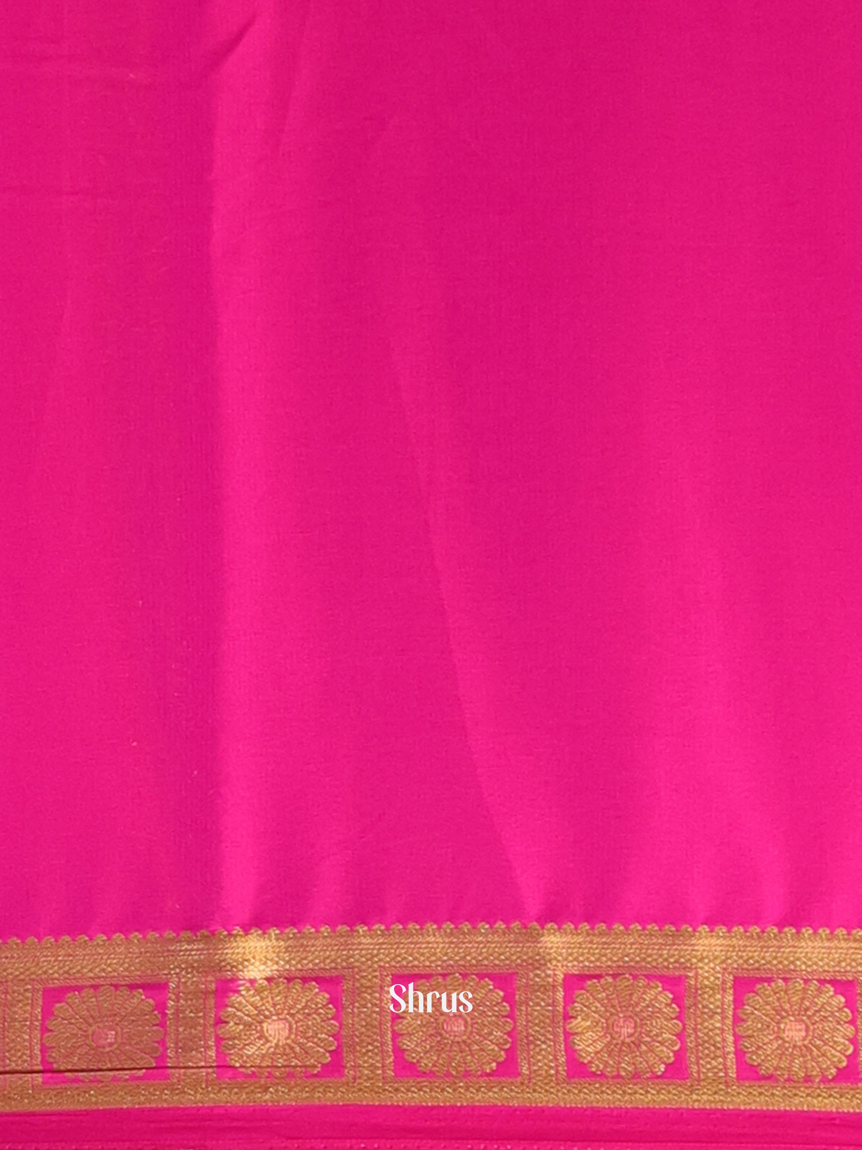 Peach & Pink - Semi Mysoresilk Saree - Shop on Shrus.com