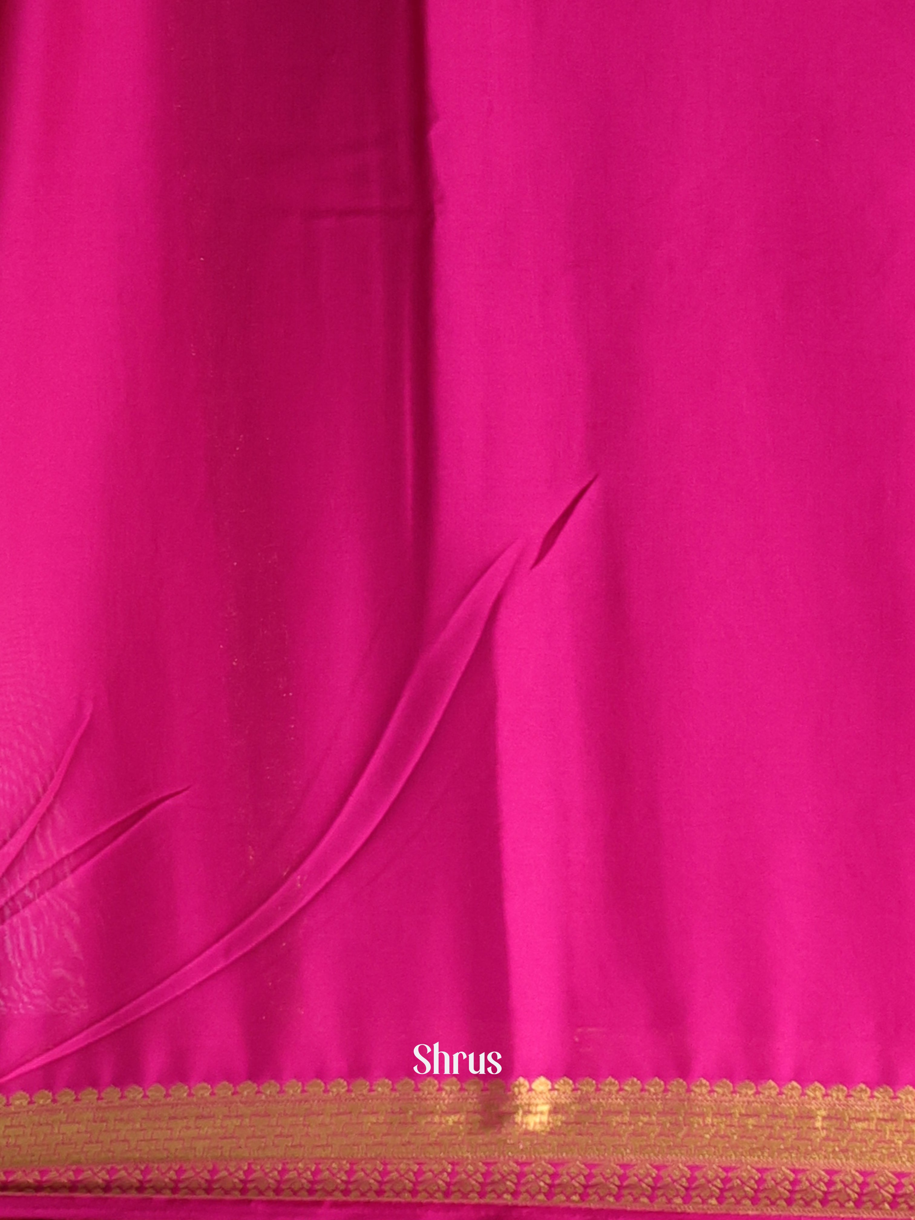 Blue & Pink - Semi Mysoresilk Saree - Shop on Shrus.com