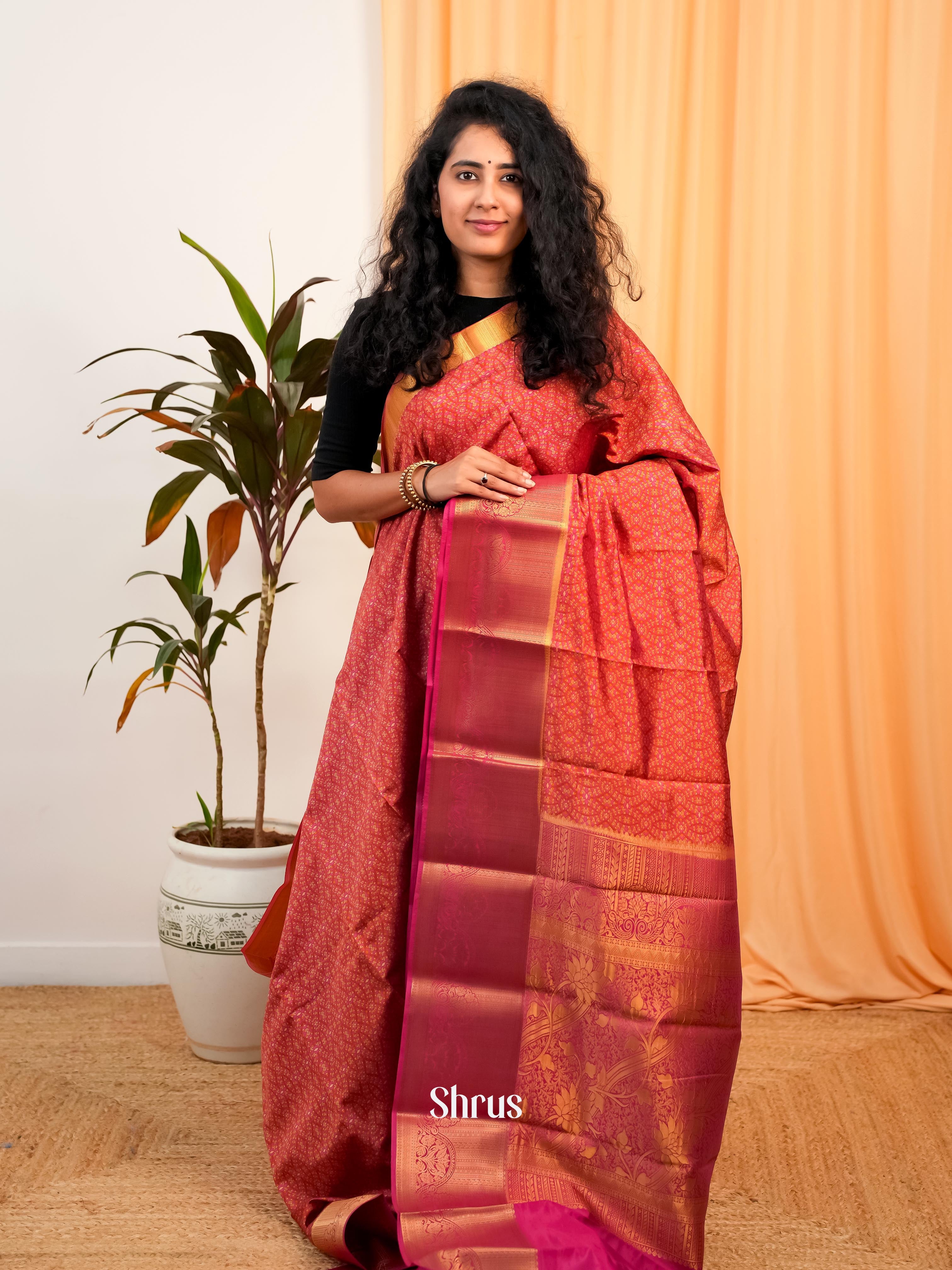 CIS19150 - Printed Silk Saree - Shop on Shrus.com