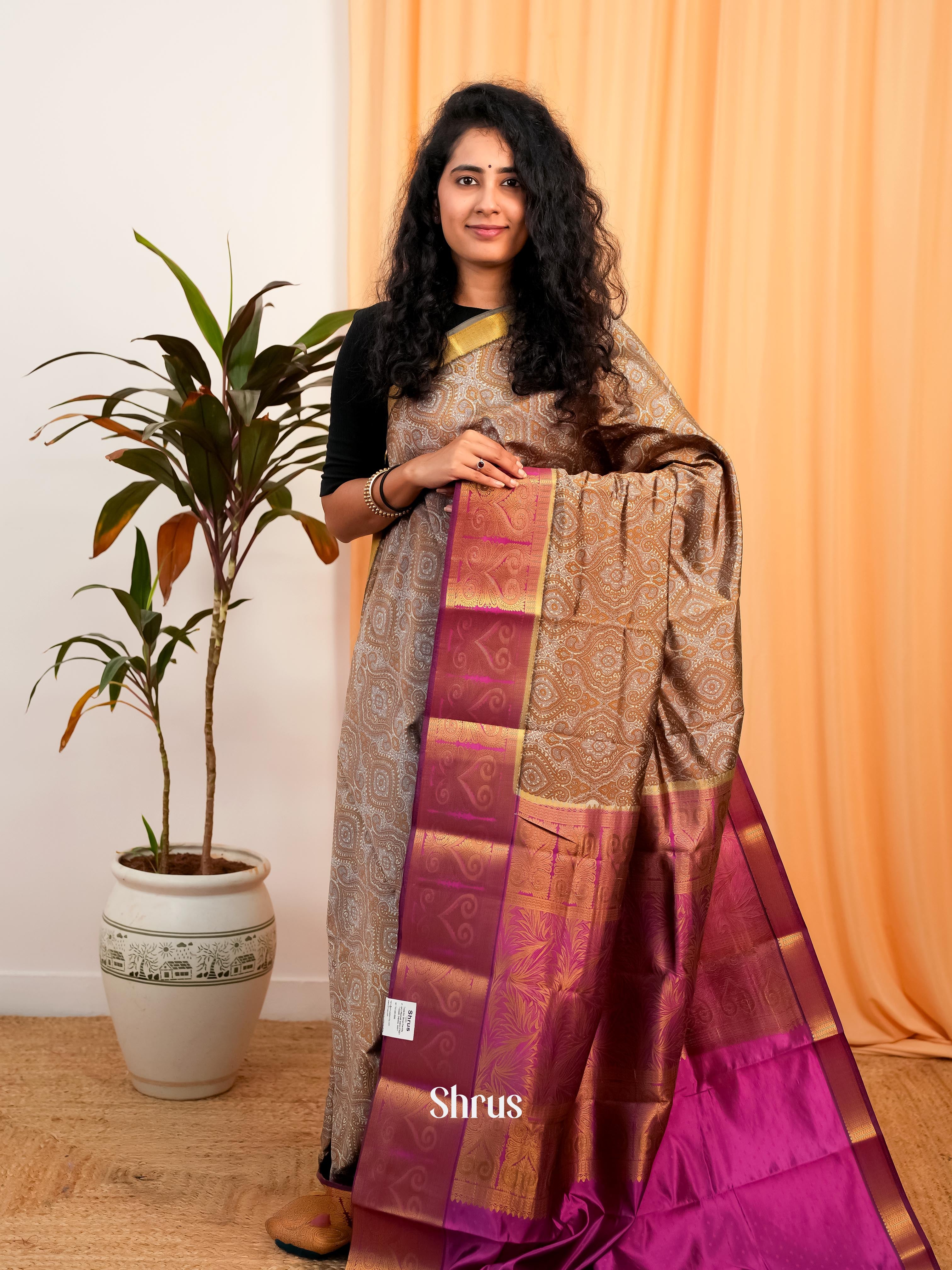 CIS19151 - Printed Silk Saree - Shop on Shrus.com