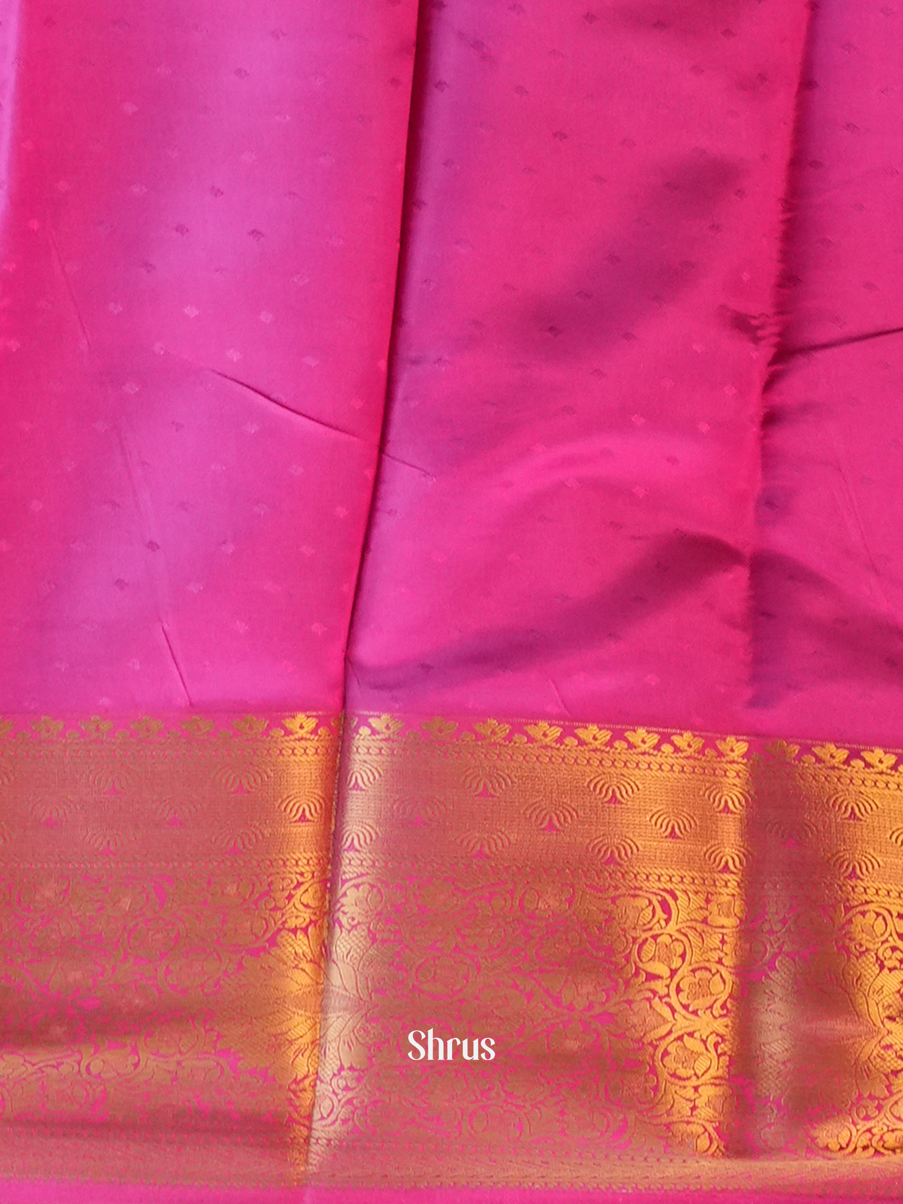 Orange & Majenta - Printed Silk Saree - Shop on Shrus.com