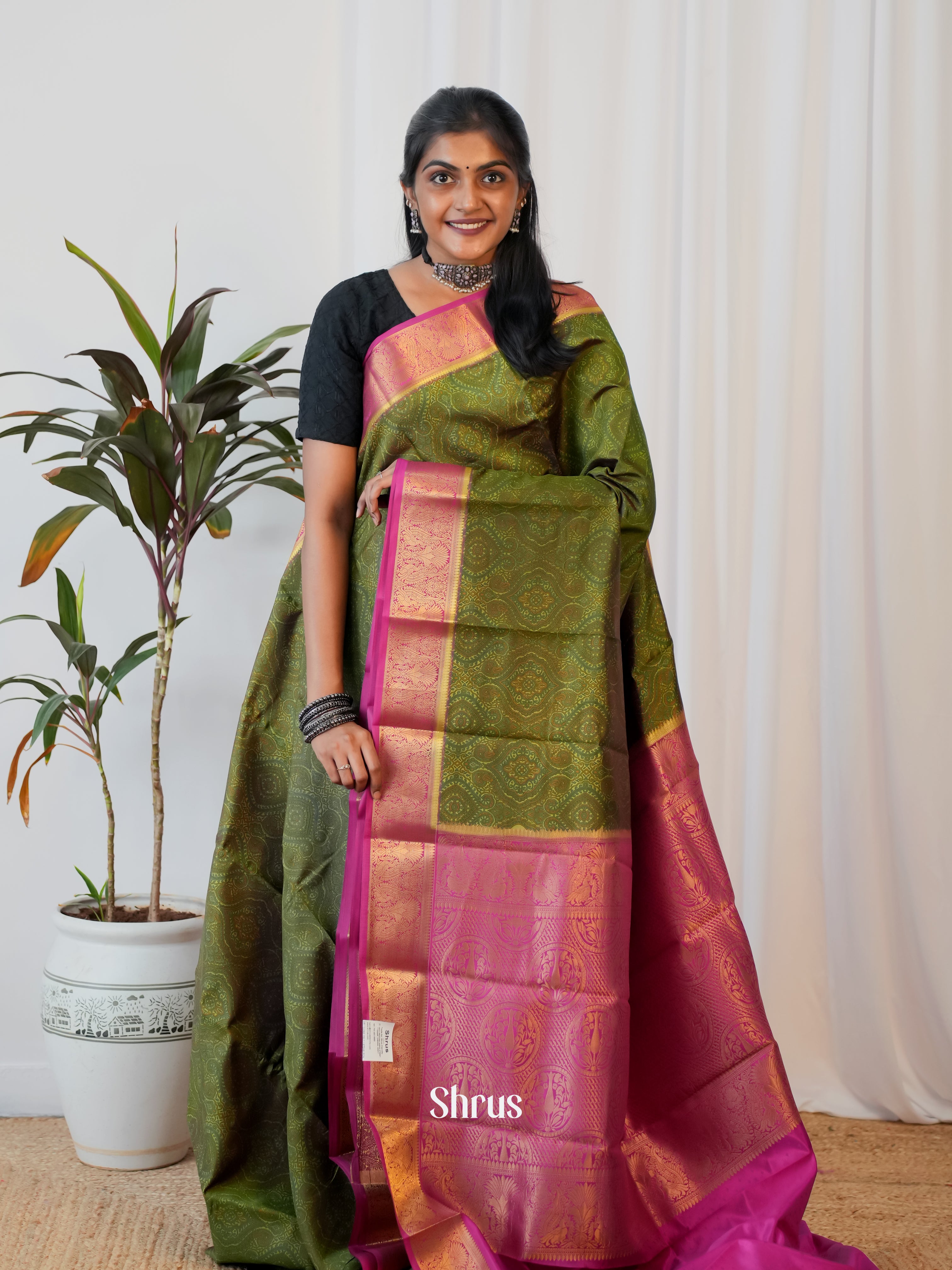 CIS19154 - Printed Silk Saree - Shop on Shrus.com