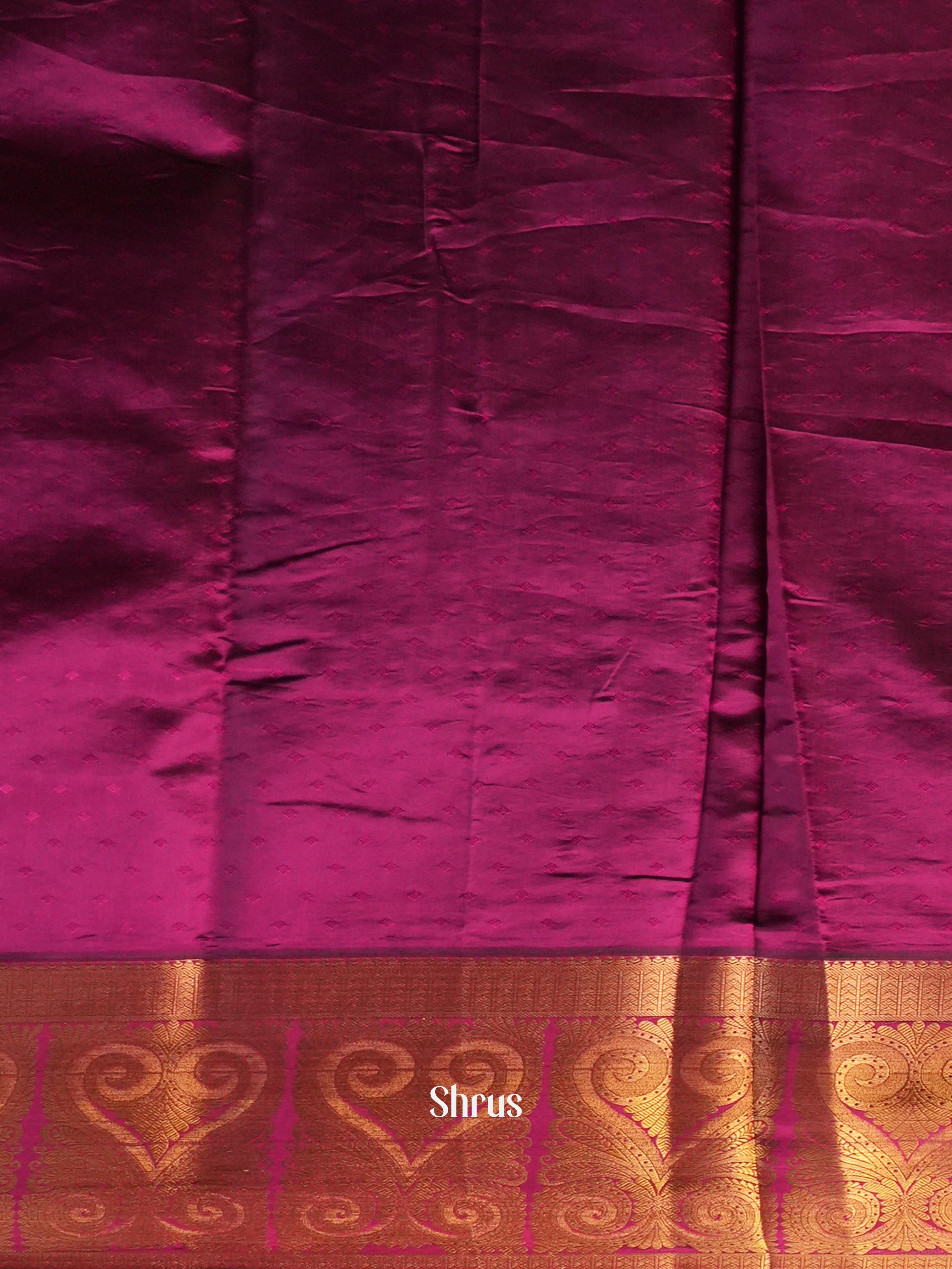Purple - Printed Silk Saree - Shop on Shrus.com