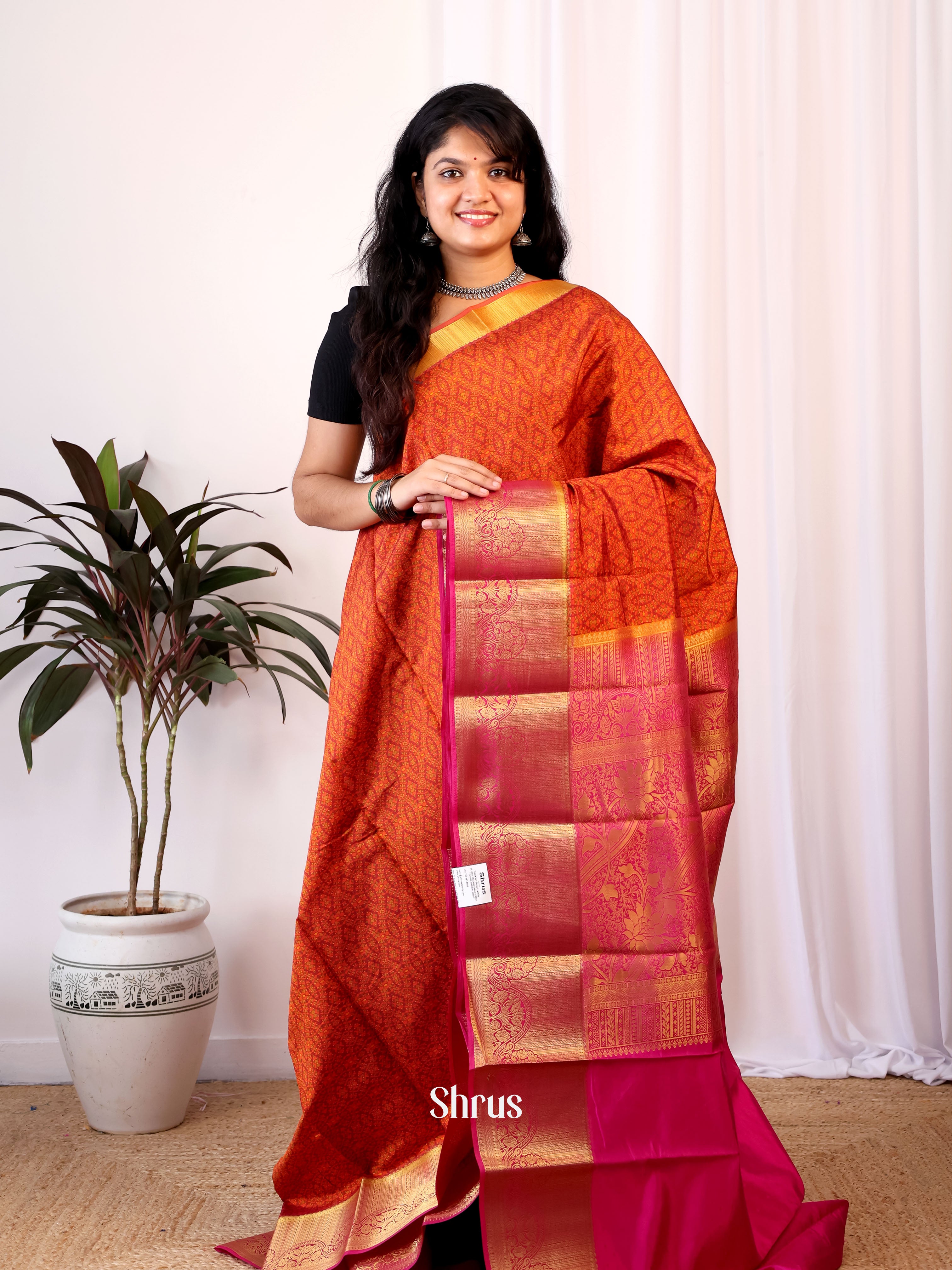 CIS19157 - Printed Silk Saree - Shop on Shrus.com
