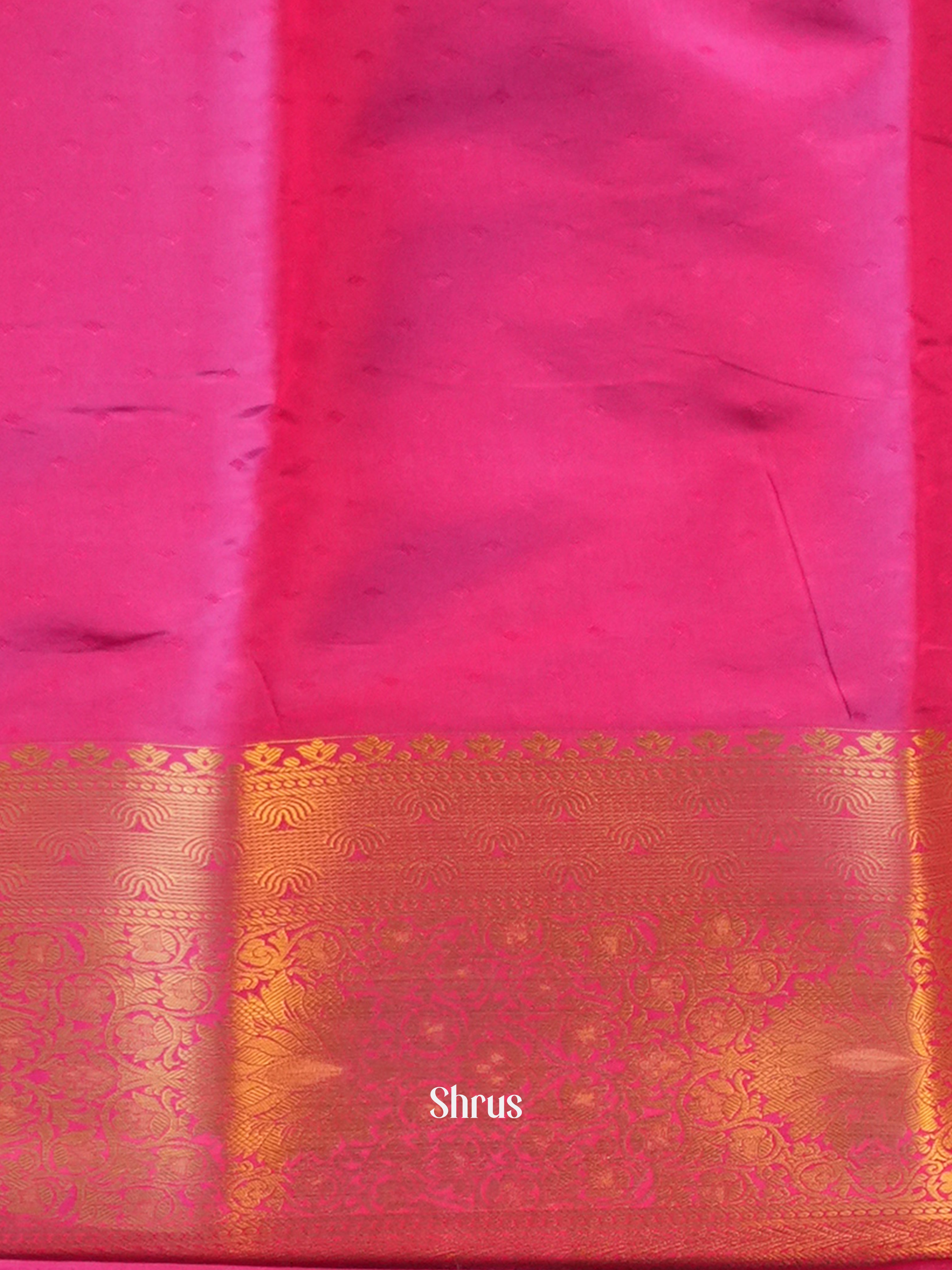 Peach & Pink - Printed Silk Saree - Shop on Shrus.com