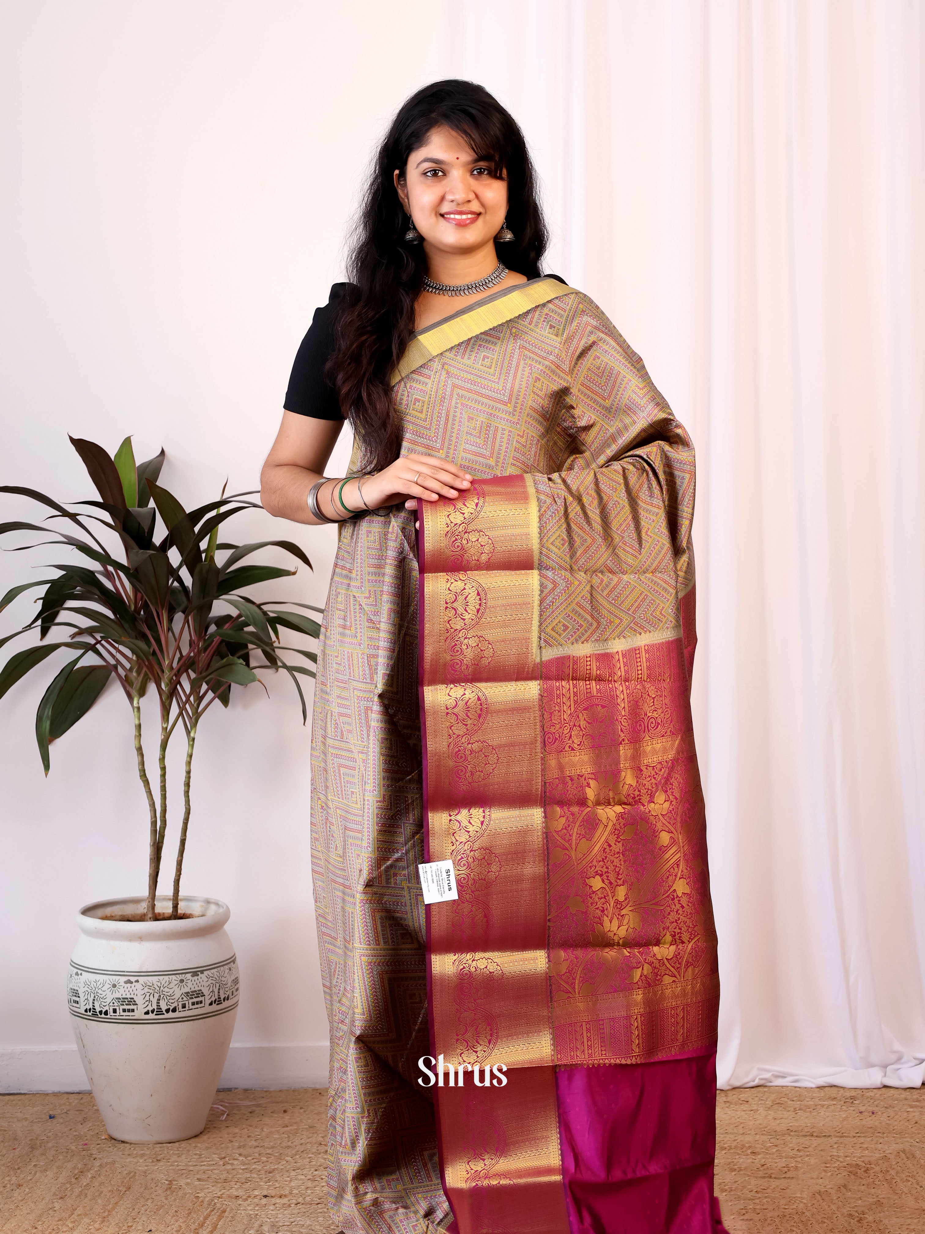 CIS19164 - Printed Silk Saree - Shop on Shrus.com