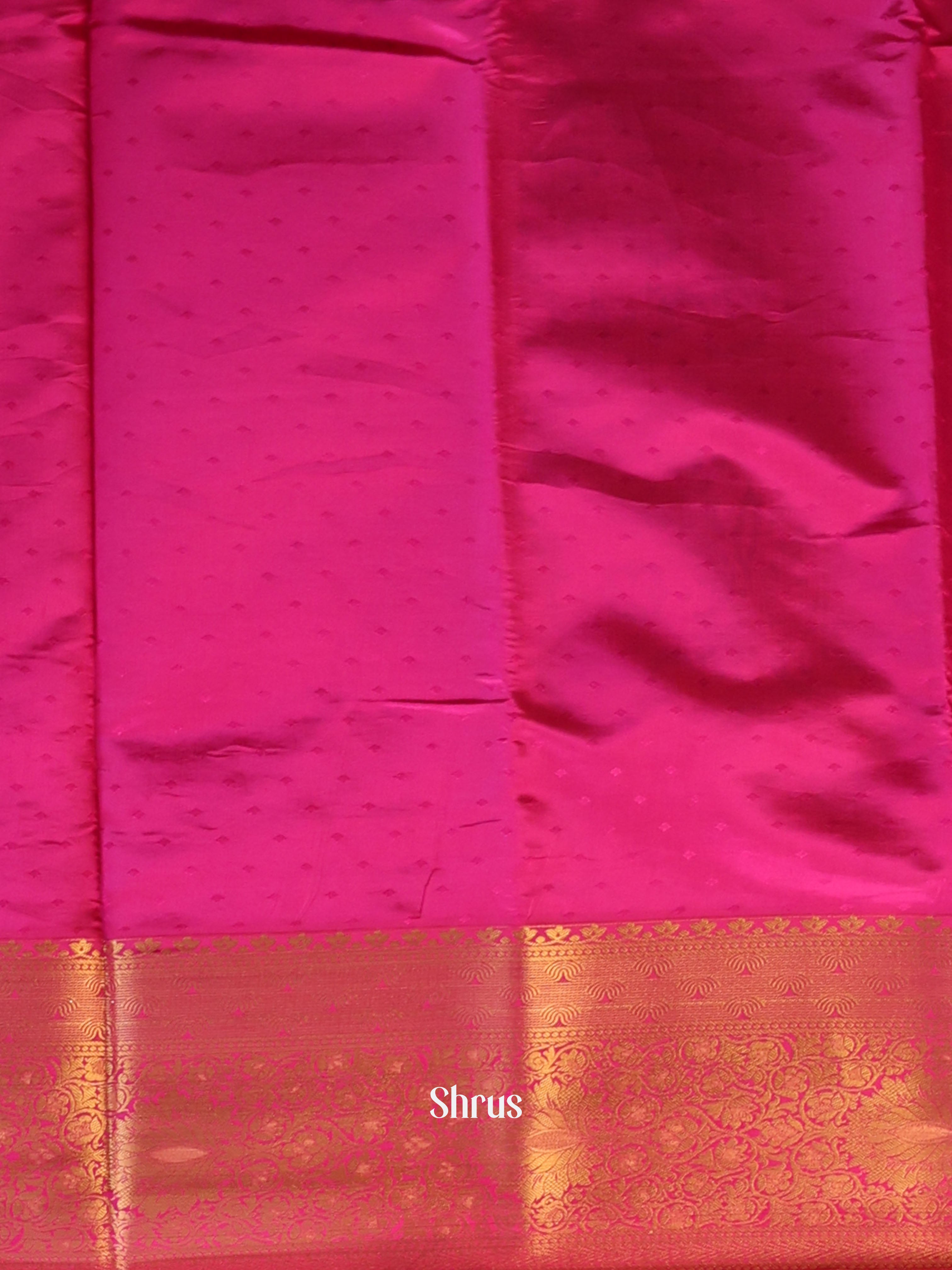 Orange & Majenta - Printed Silk Saree - Shop on Shrus.com