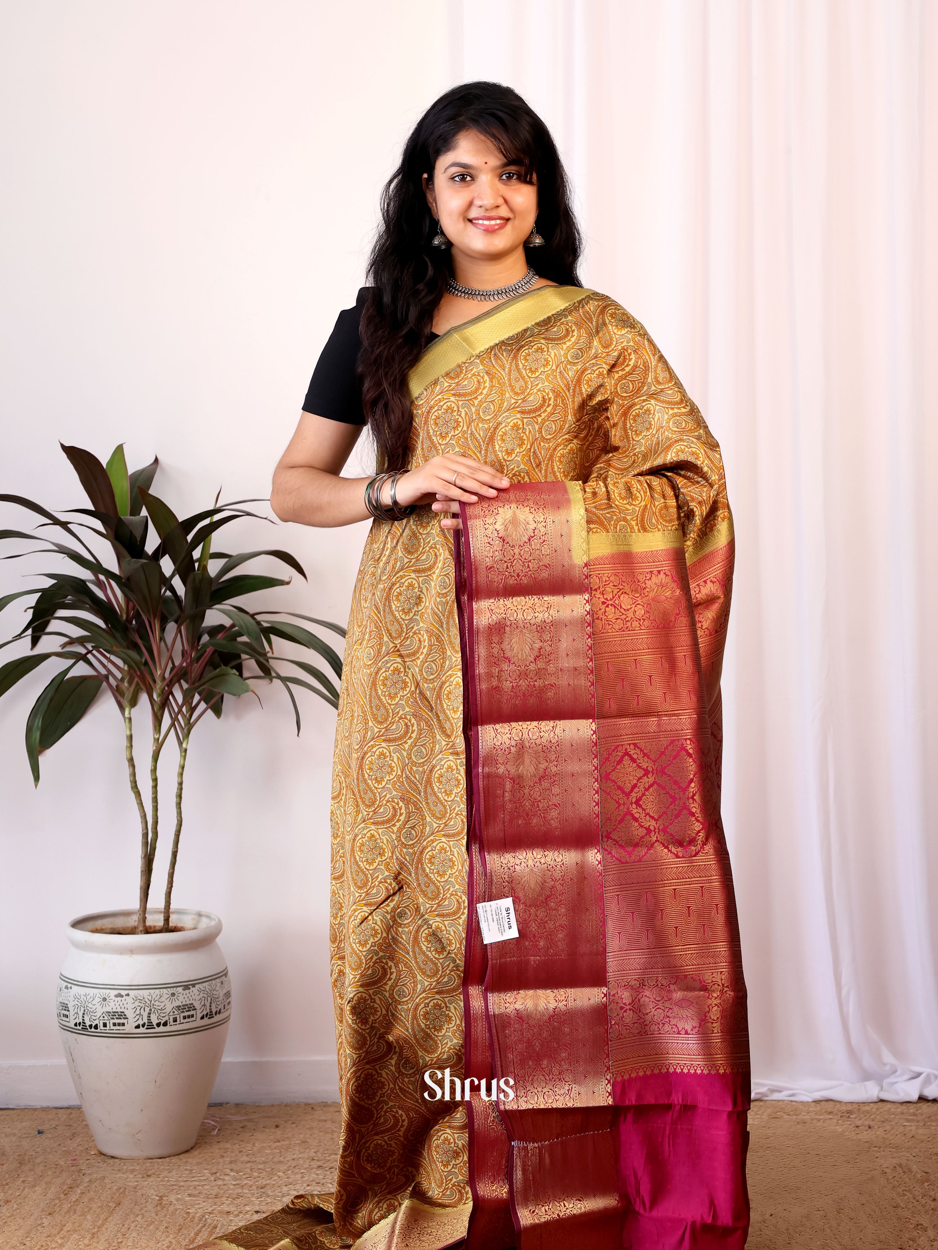 CIS19170 - Printed Silk Saree - Shop on Shrus.com