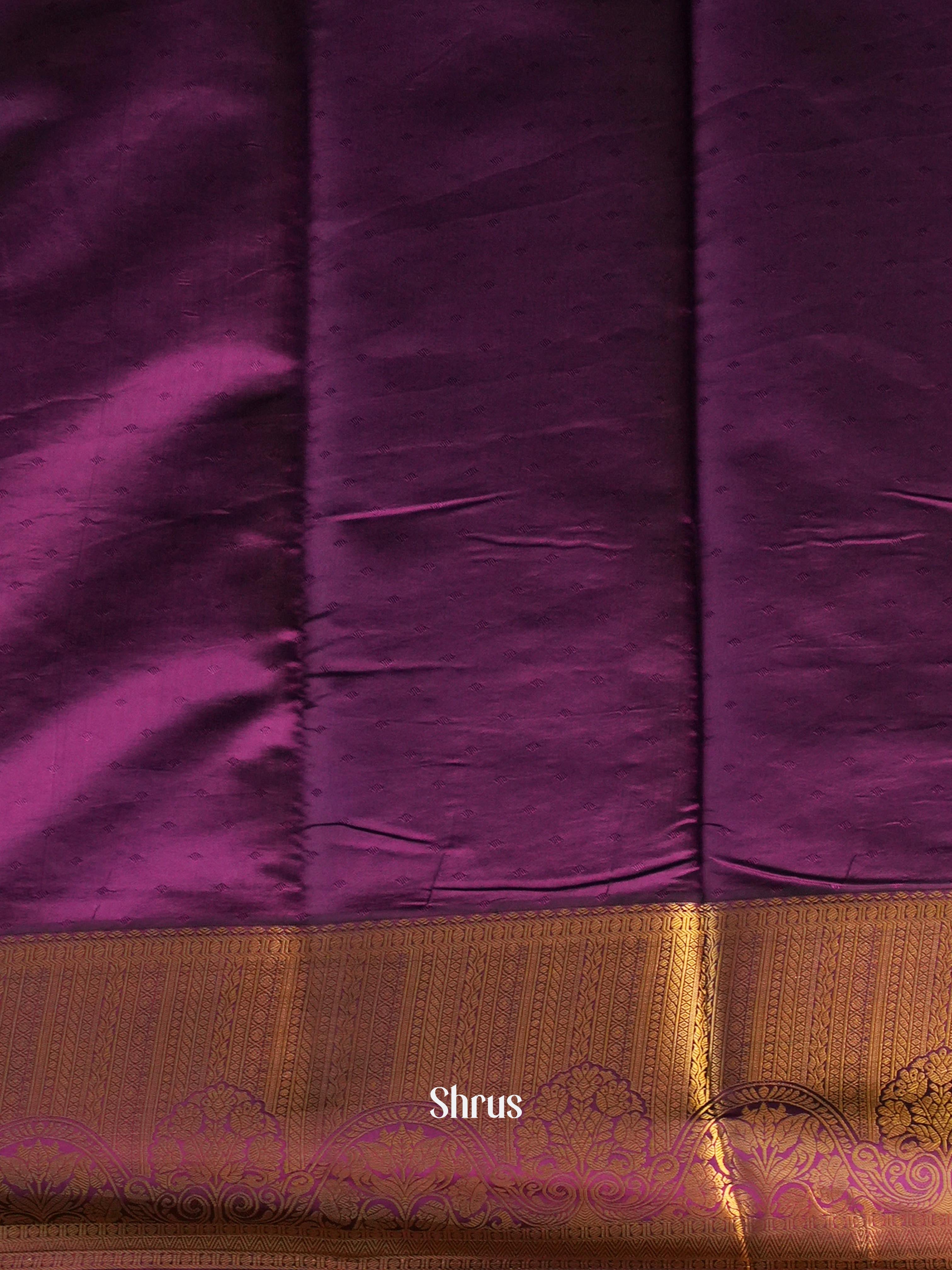 Blue & Purple - Printed Silk Saree - Shop on Shrus.com