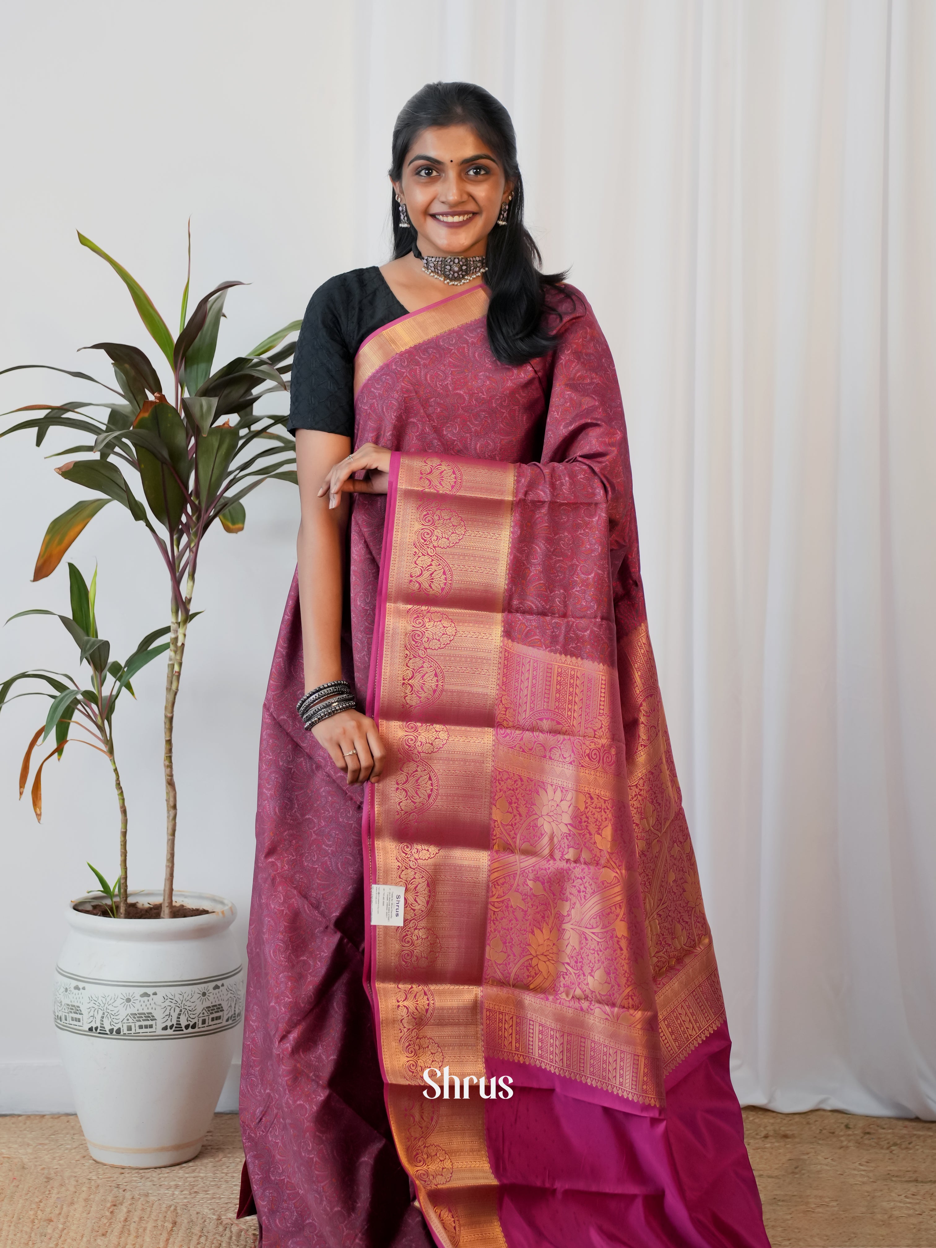 CIS19173 - Printed Silk Saree - Shop on Shrus.com