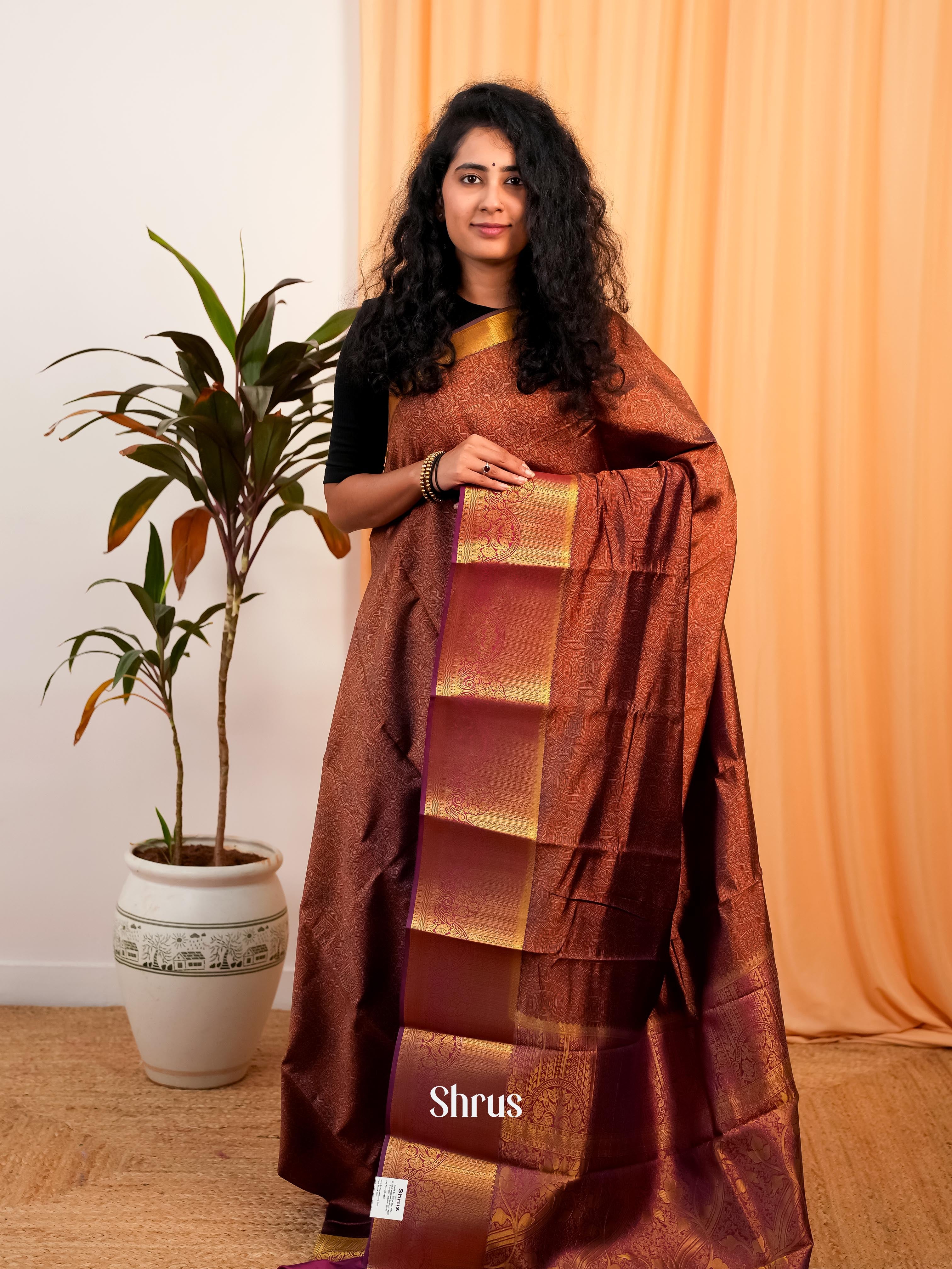 CIS19174 - Printed Silk Saree - Shop on Shrus.com