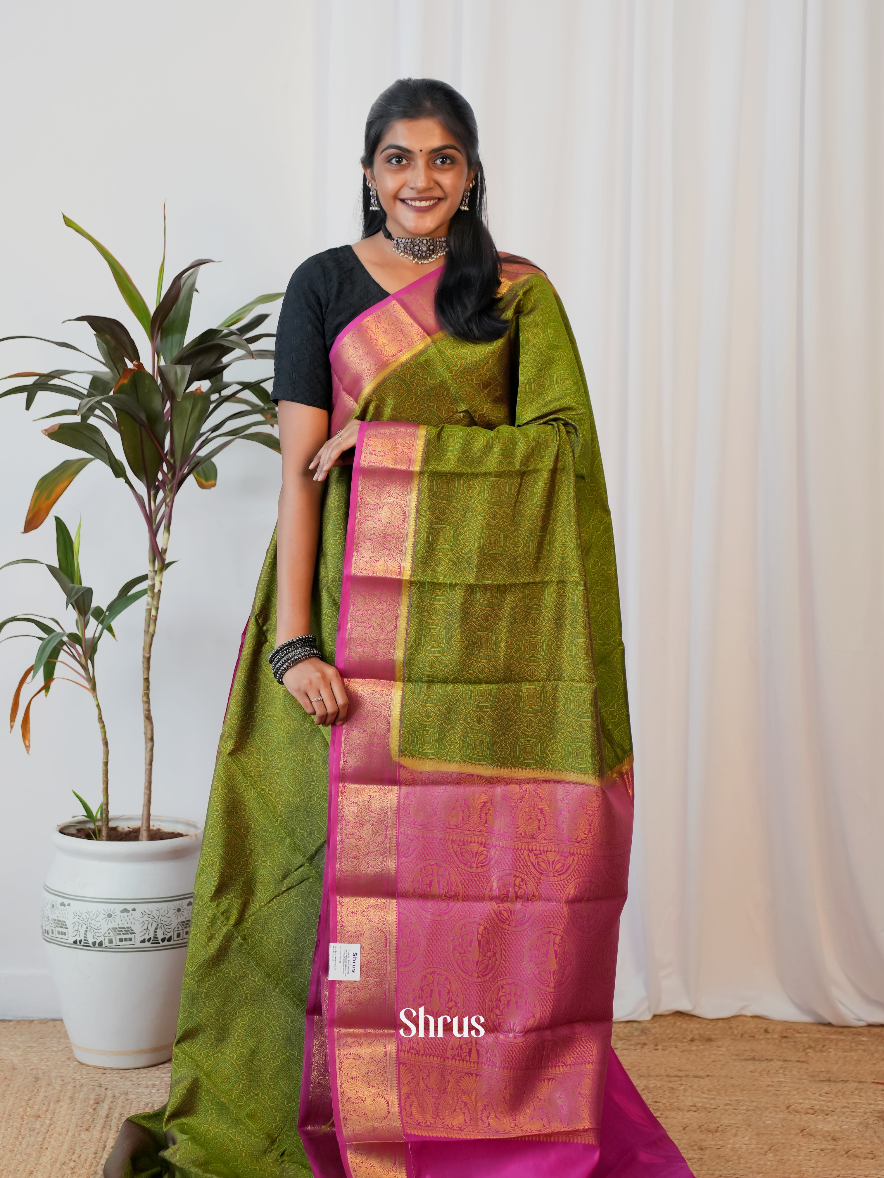 CIS19181 - Printed Silk Saree - Shop on Shrus.com
