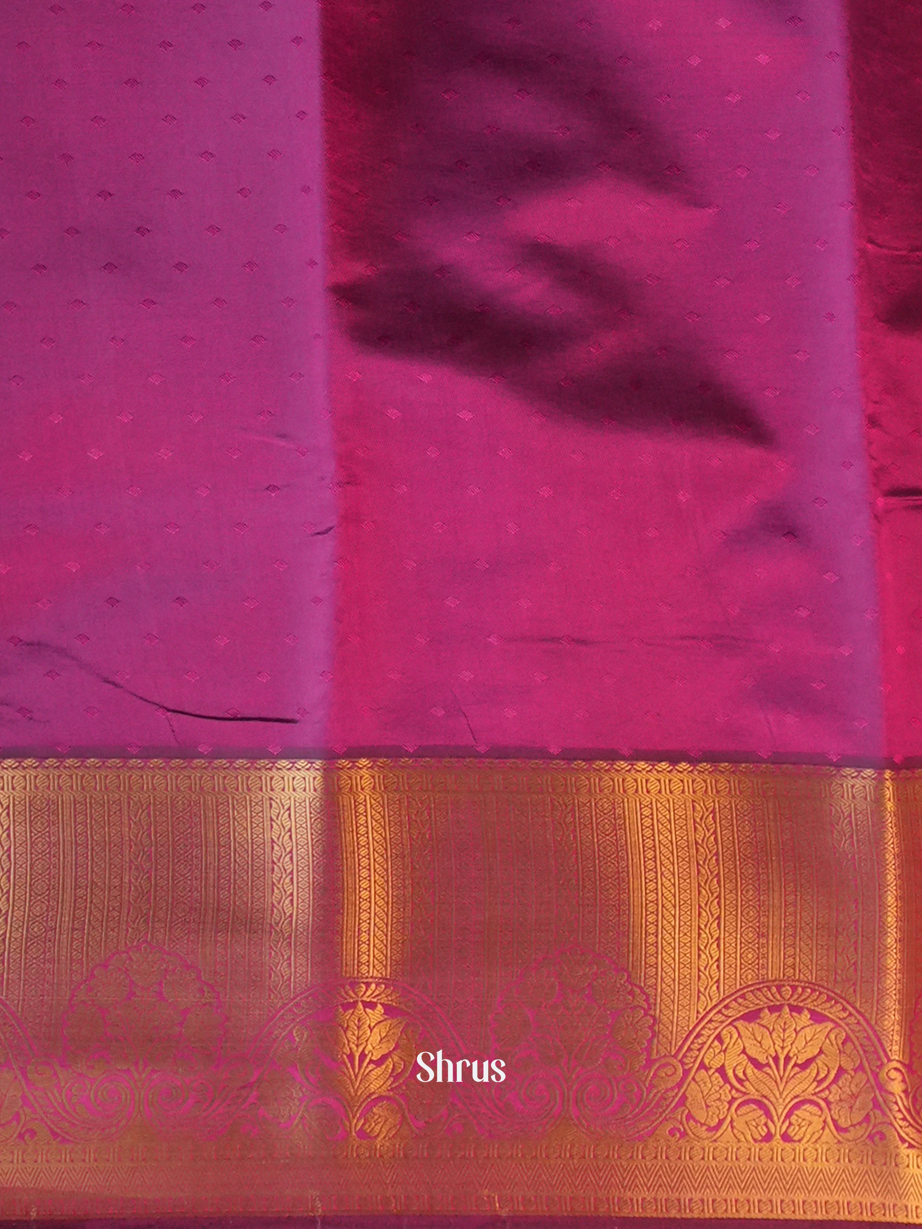 Grey & Majenta - Printed Silk Saree - Shop on Shrus.com