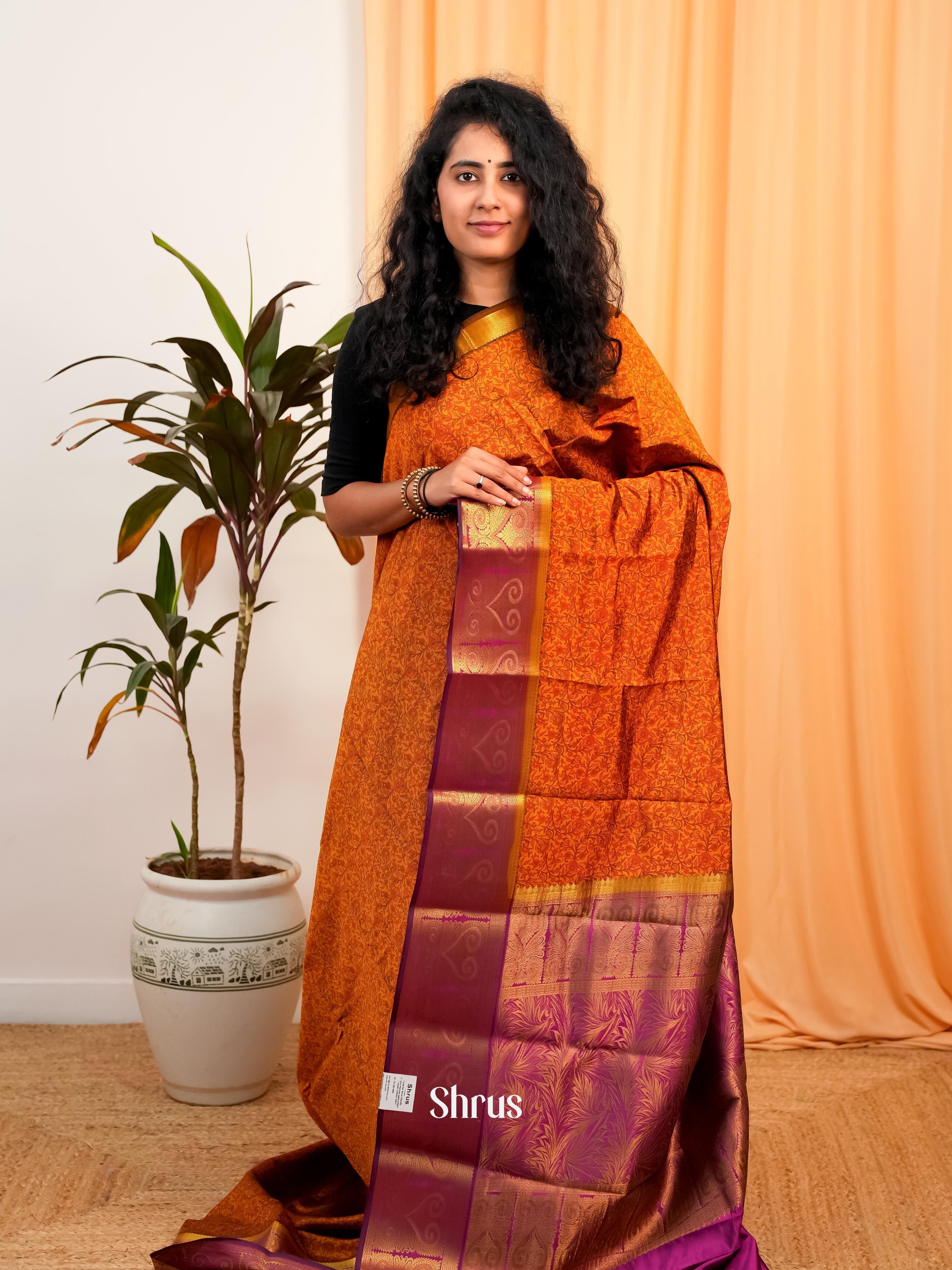 CIS19183 - Printed Silk Saree - Shop on Shrus.com