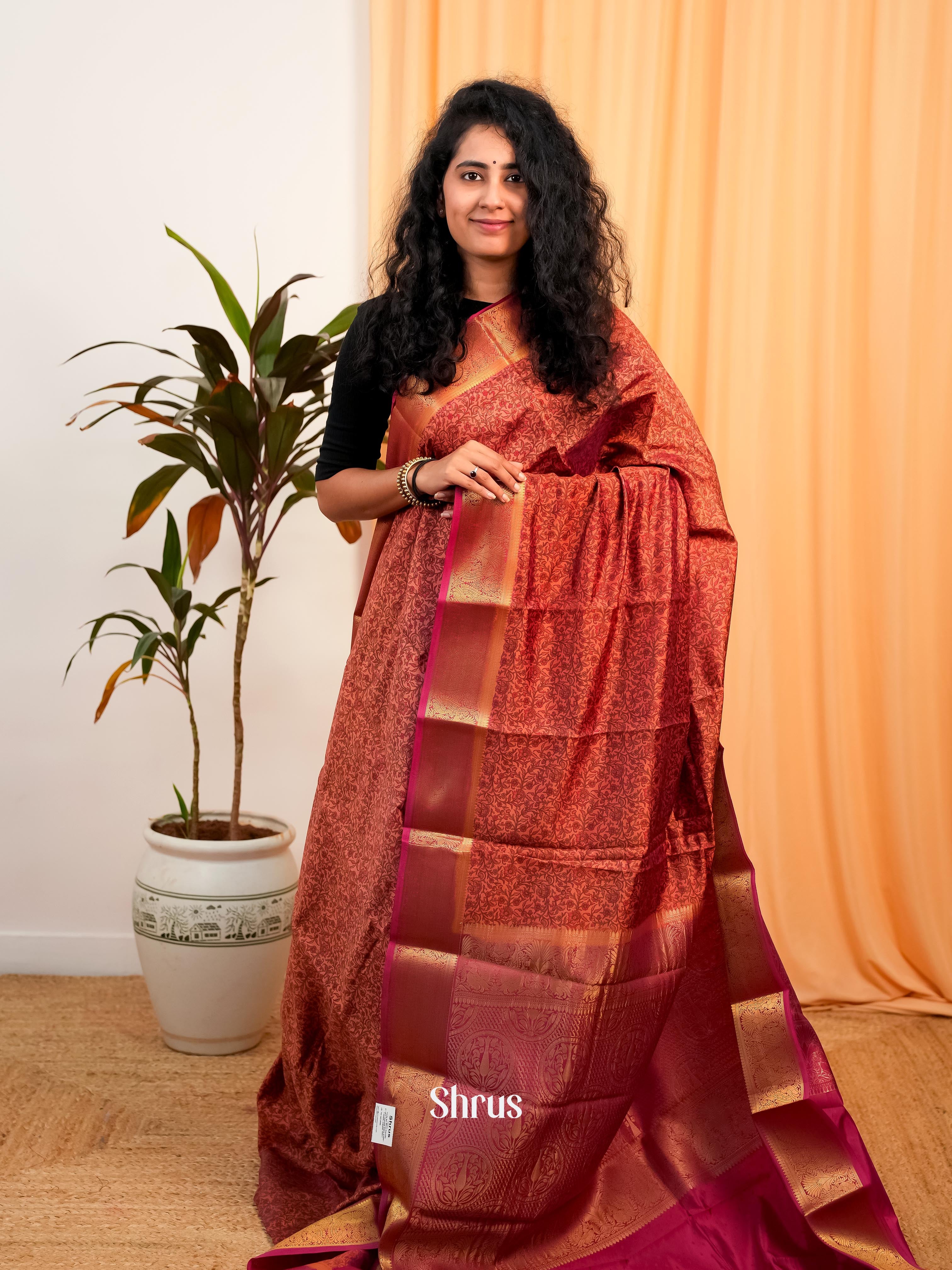 CIS19184 - Printed Silk Saree - Shop on Shrus.com