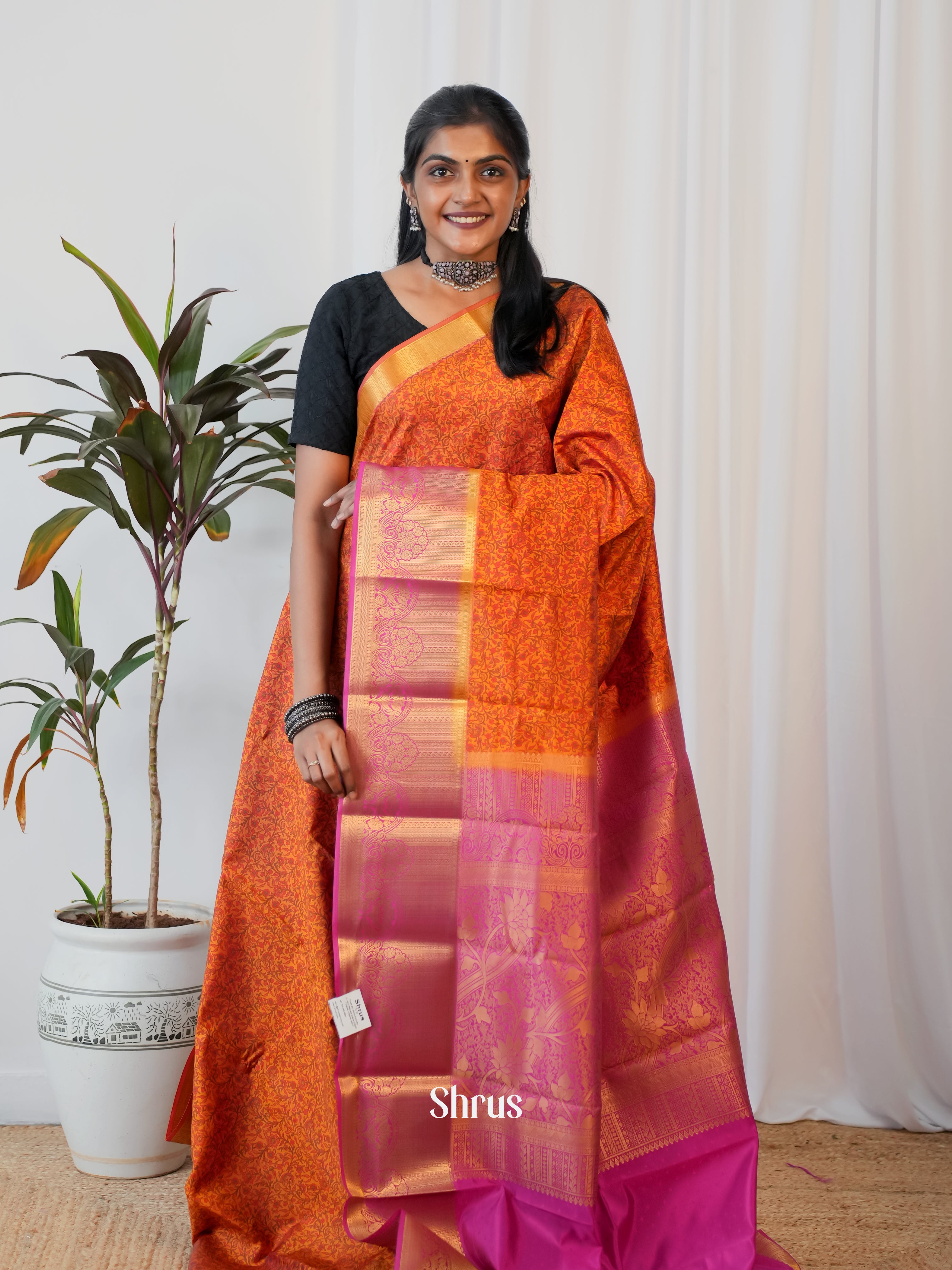 CIS19186 - Printed Silk Saree - Shop on Shrus.com