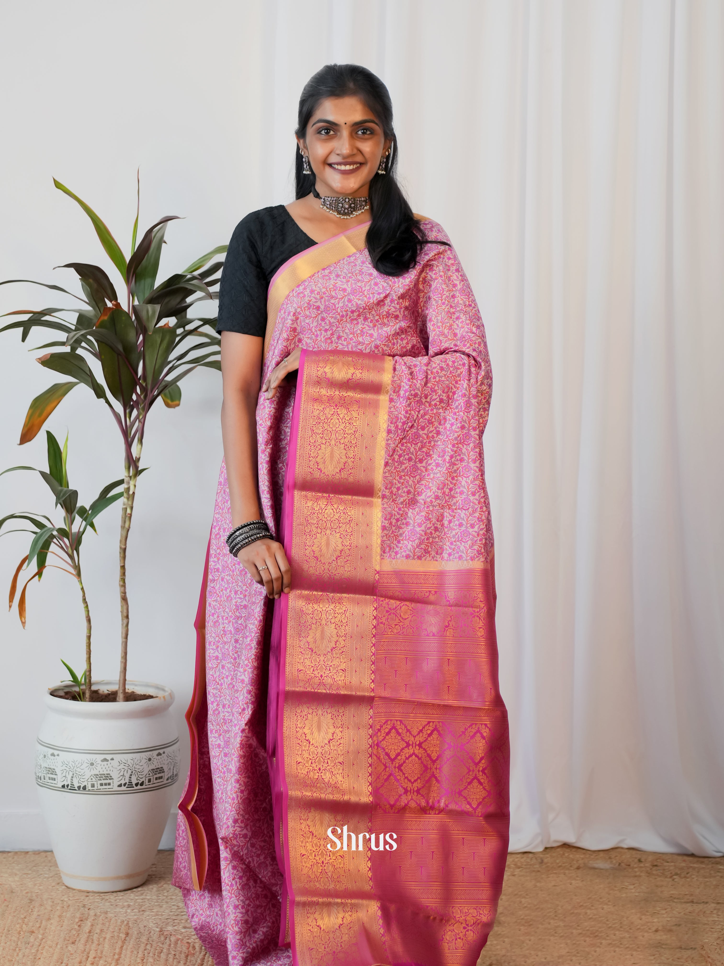 CIS19191 - Printed Silk Saree - Shop on Shrus.com