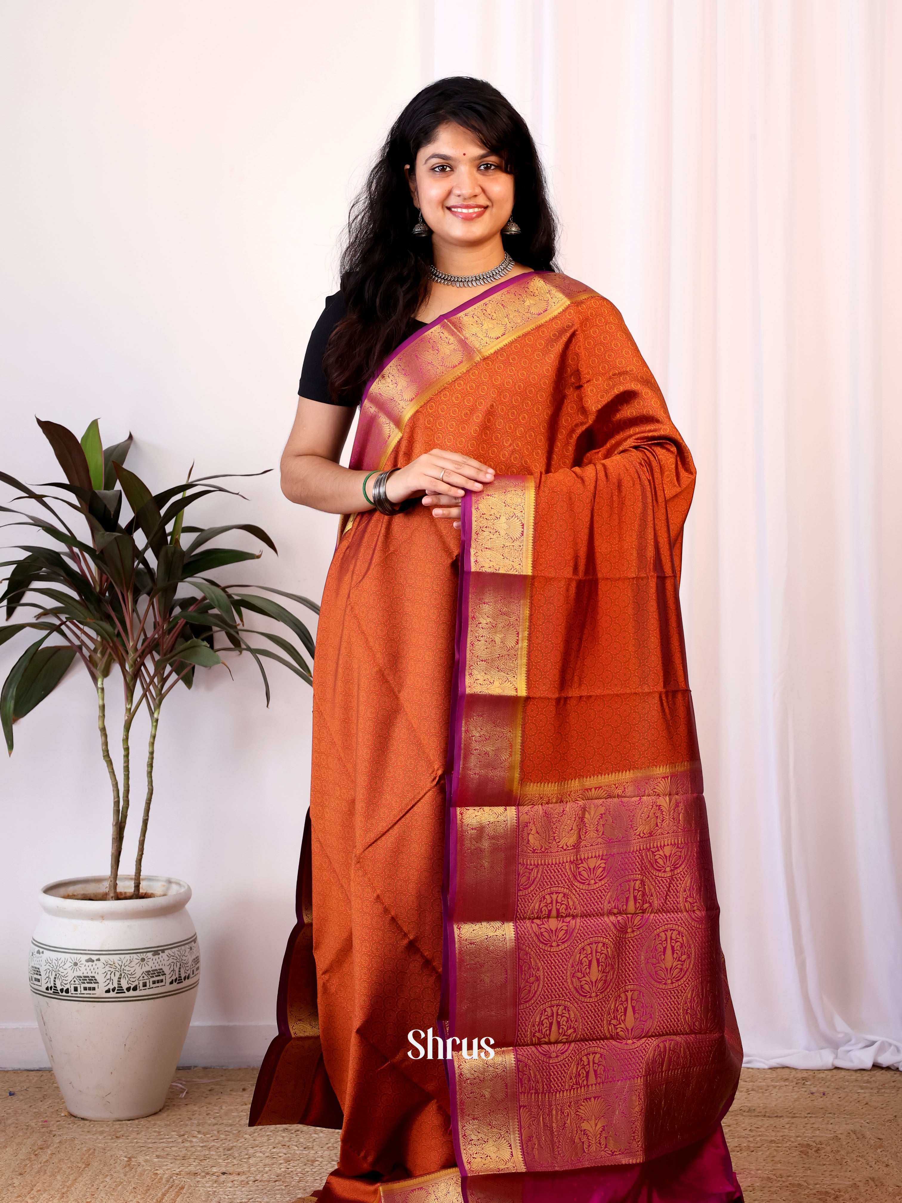 CIS19195 - Printed Silk Saree - Shop on Shrus.com