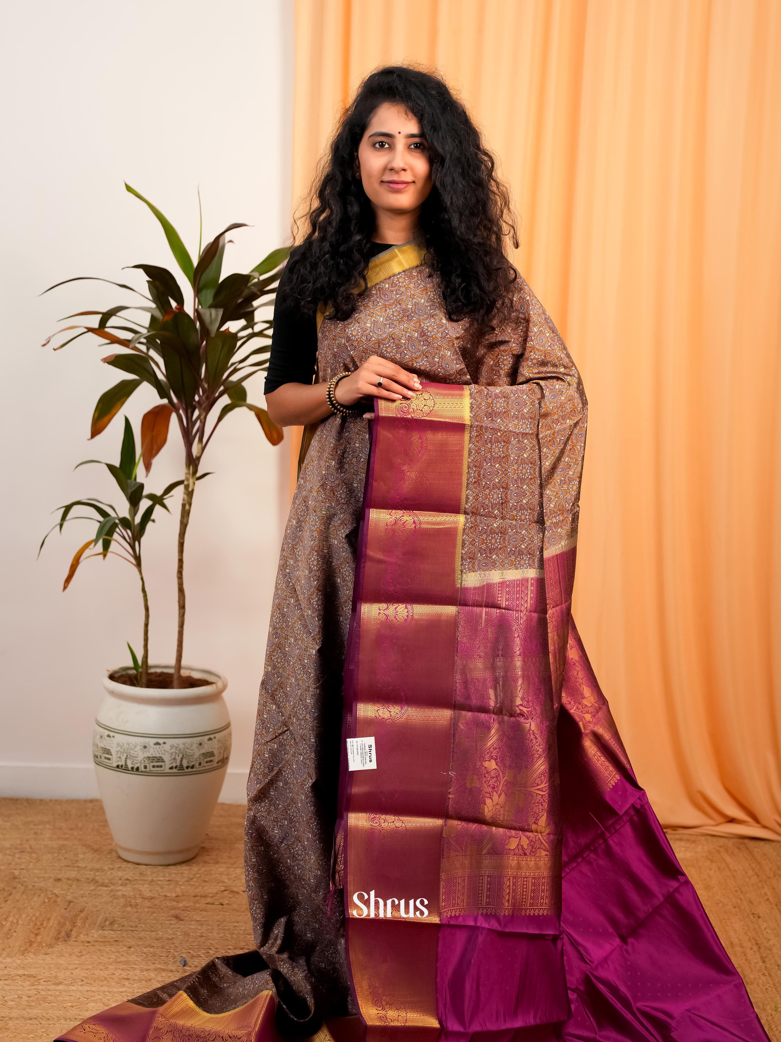 CIS19196 - Printed Silk Saree - Shop on Shrus.com