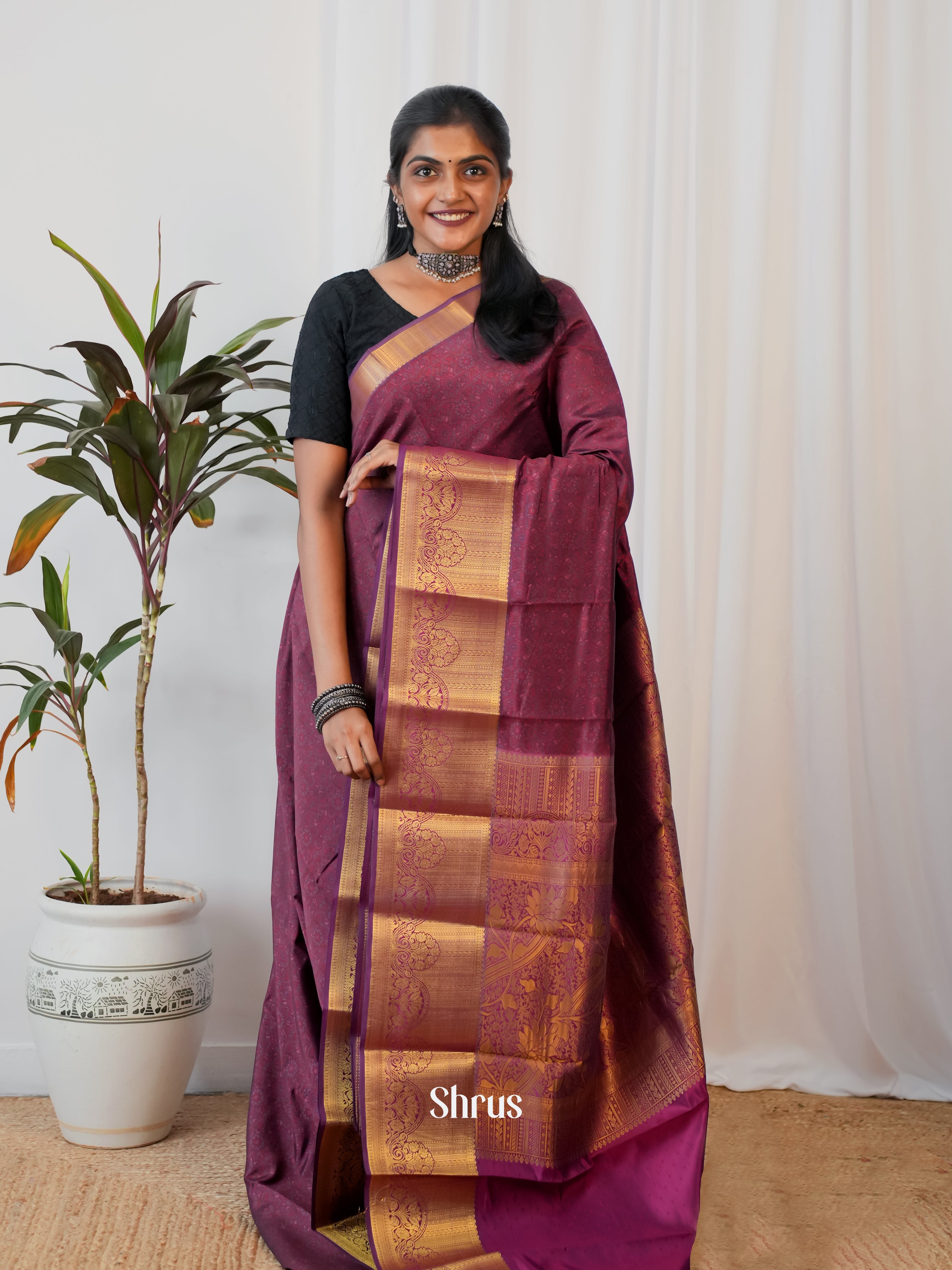 CIS19197 - Printed Silk Saree - Shop on Shrus.com