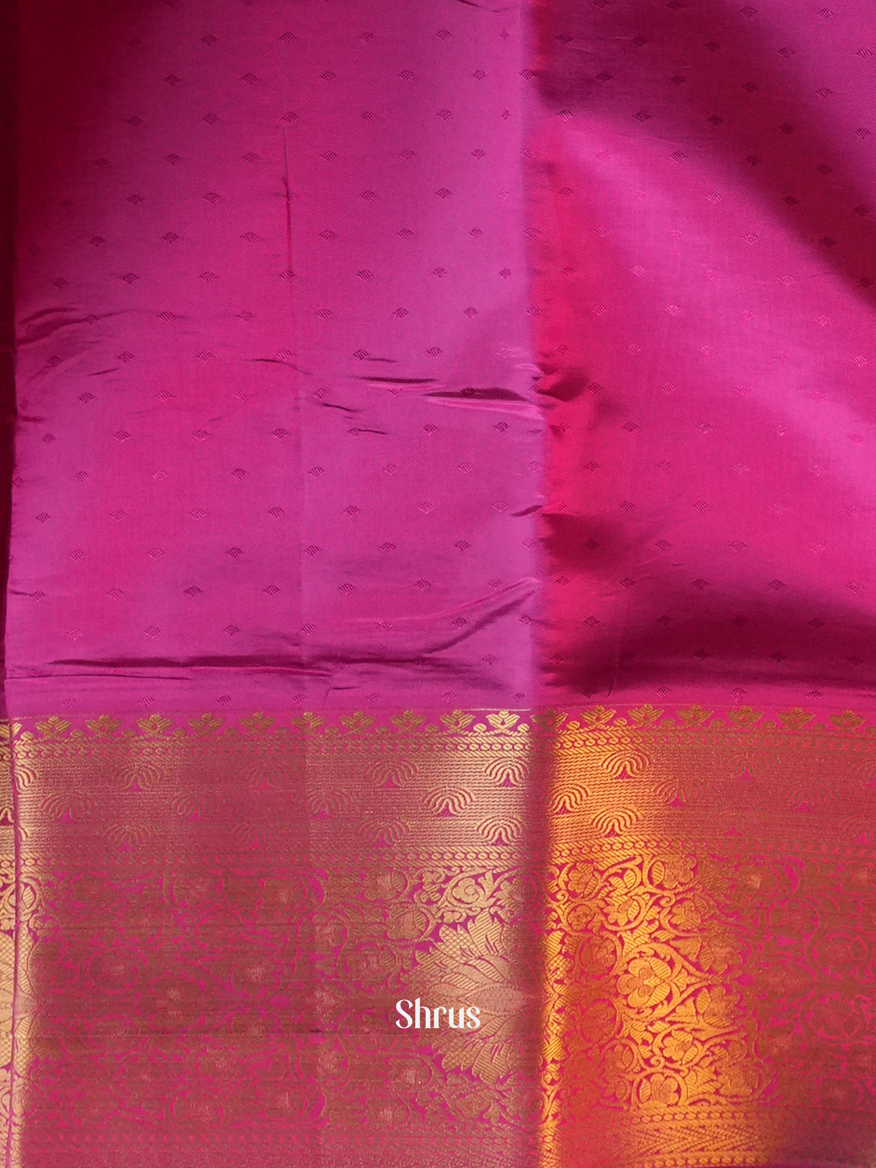 Orange & Majenta - Printed Silk Saree - Shop on Shrus.com