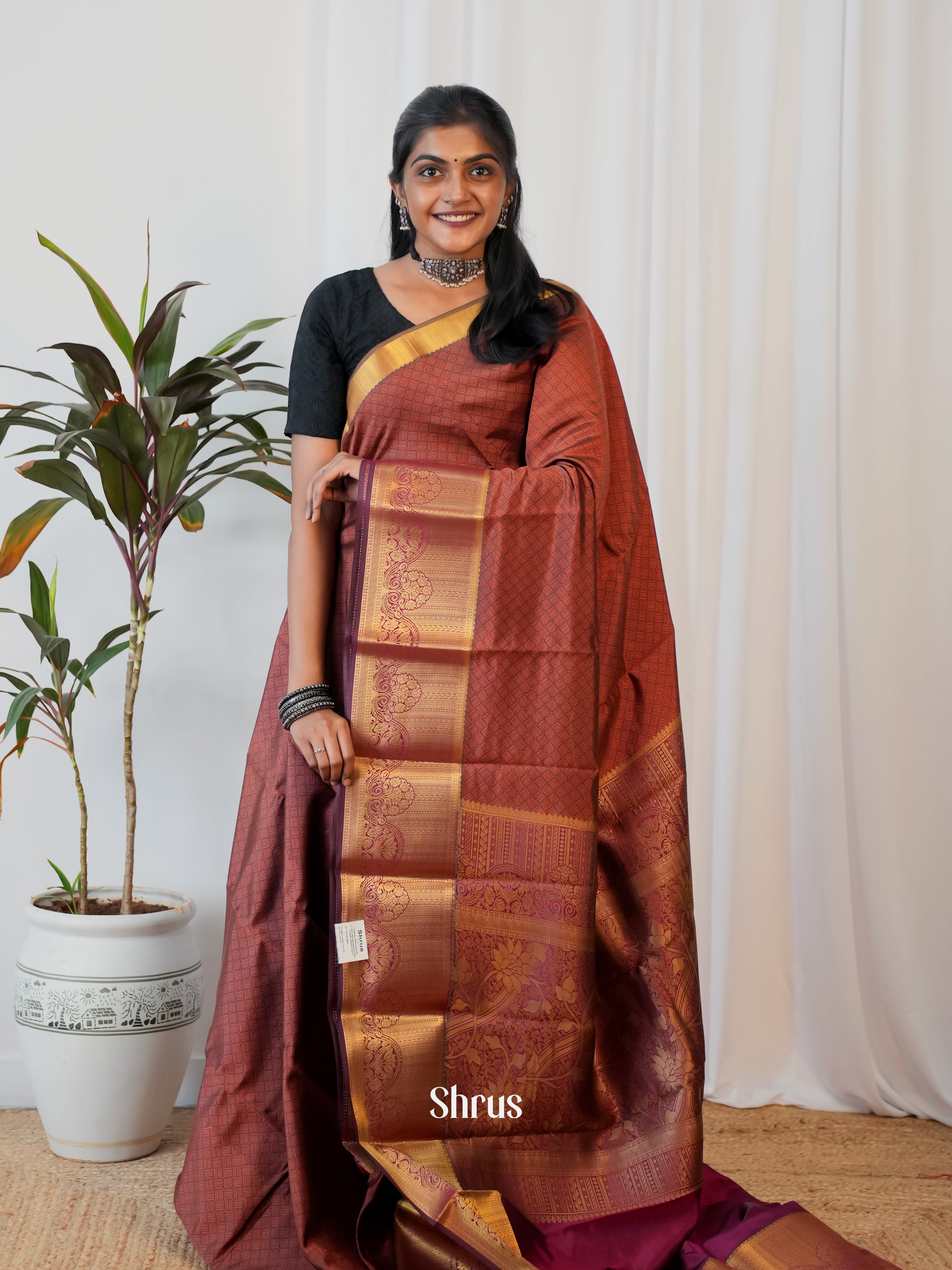 CIS19201 - Printed Silk Saree - Shop on Shrus.com