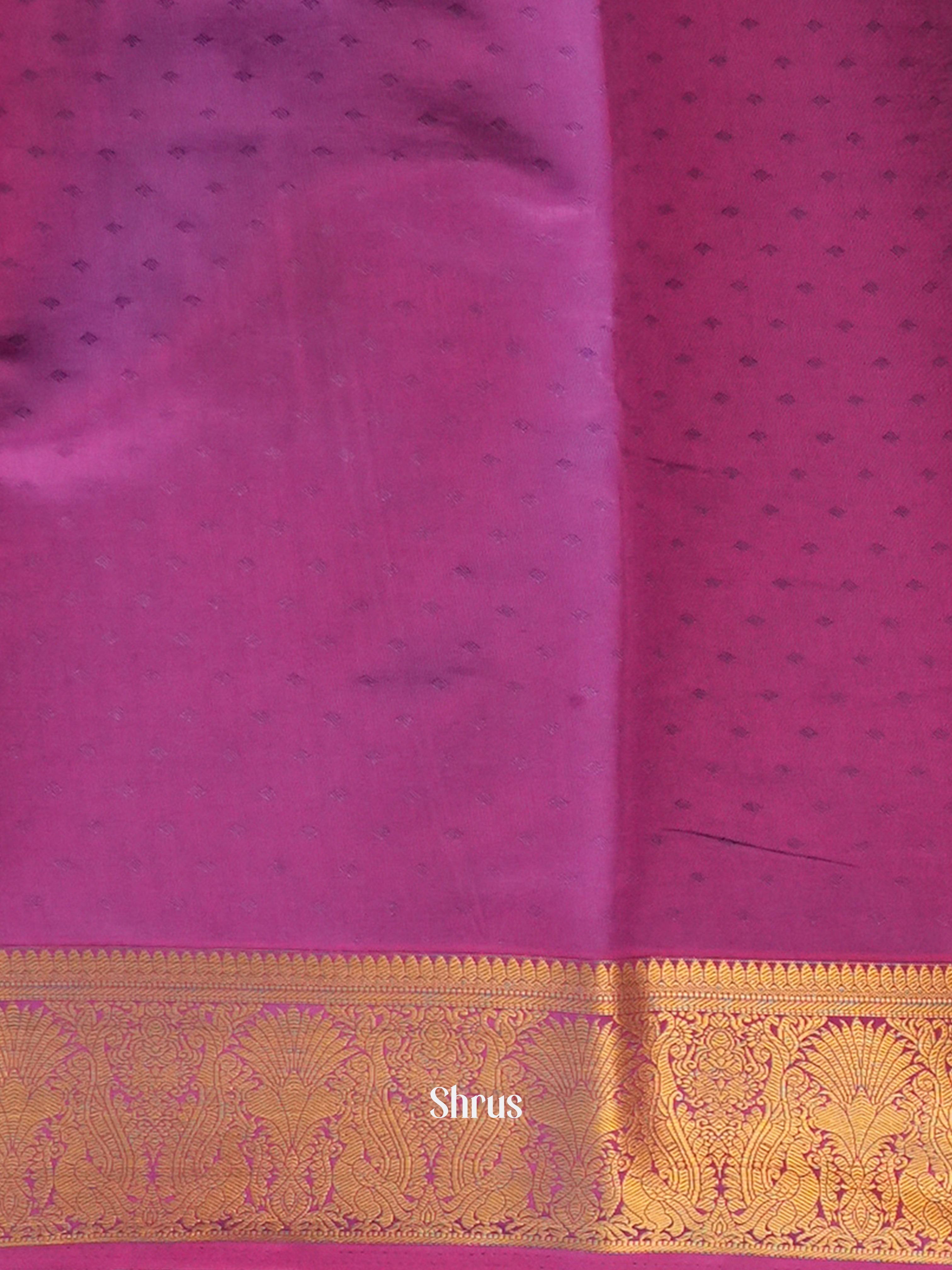 Blue & Majenta- Printed Silk Saree - Shop on Shrus.com