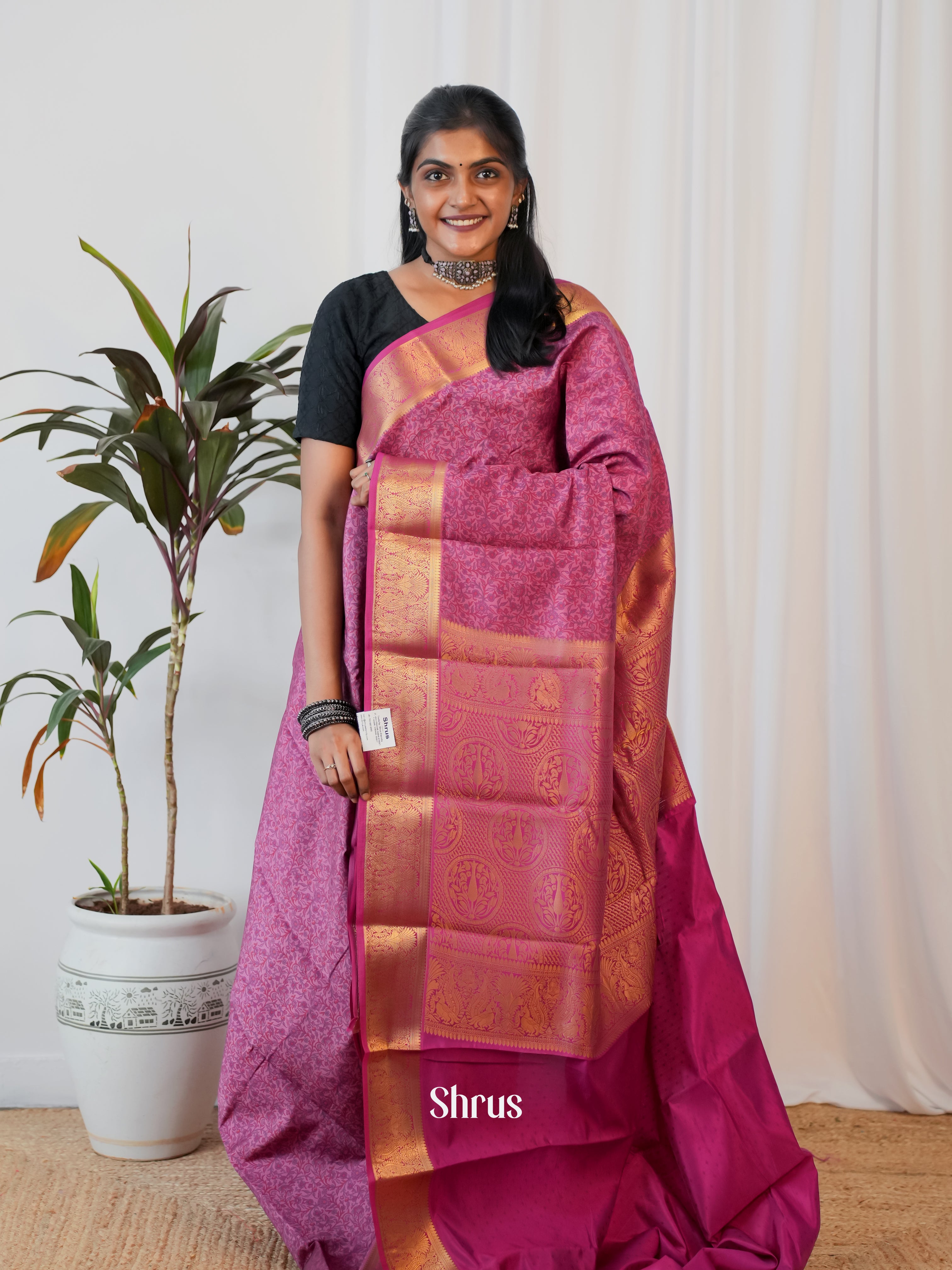 CIS19207 - Printed Silk Saree - Shop on Shrus.com