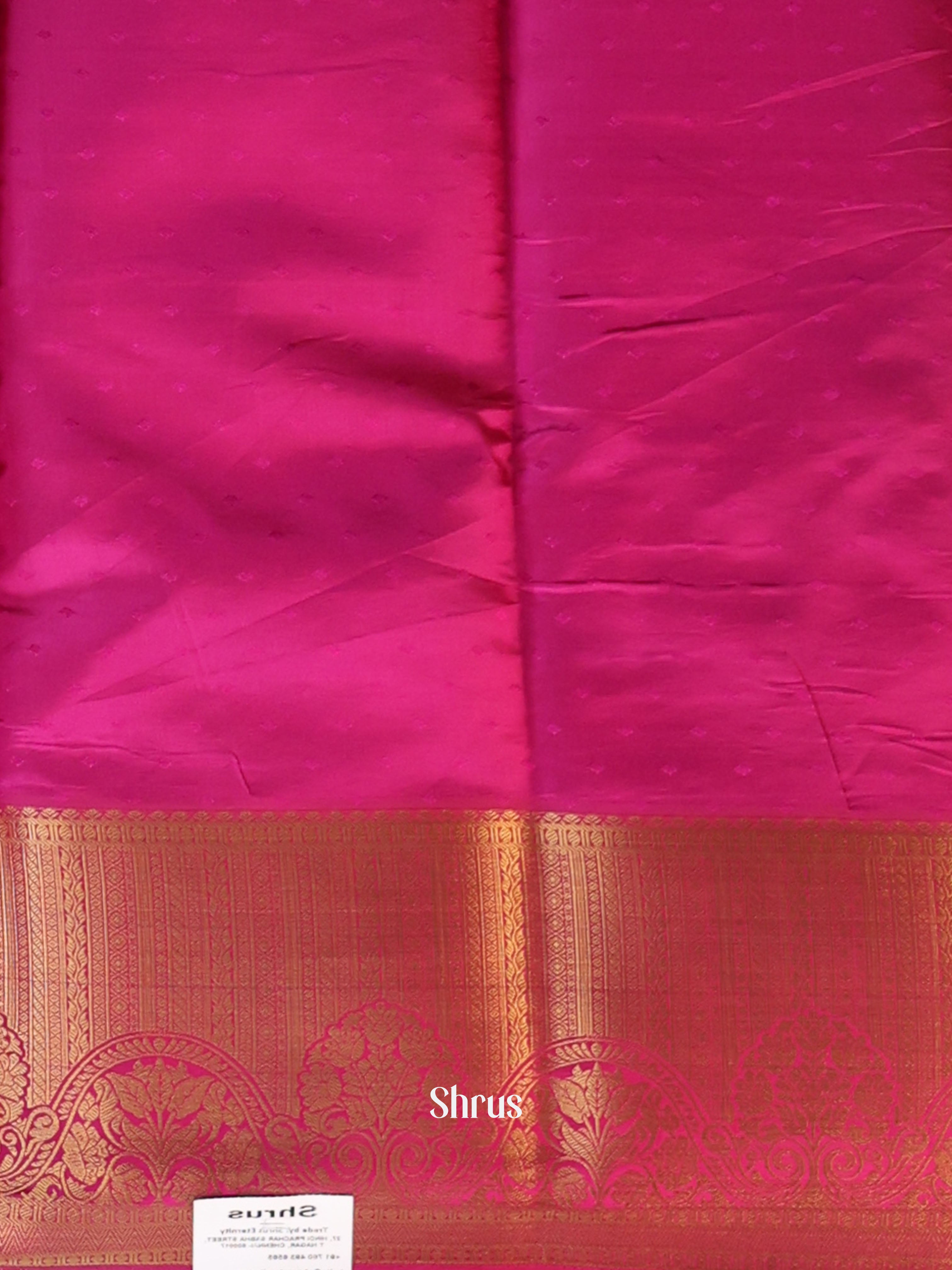 Blue & Majenta - Printed Silk Saree - Shop on Shrus.com