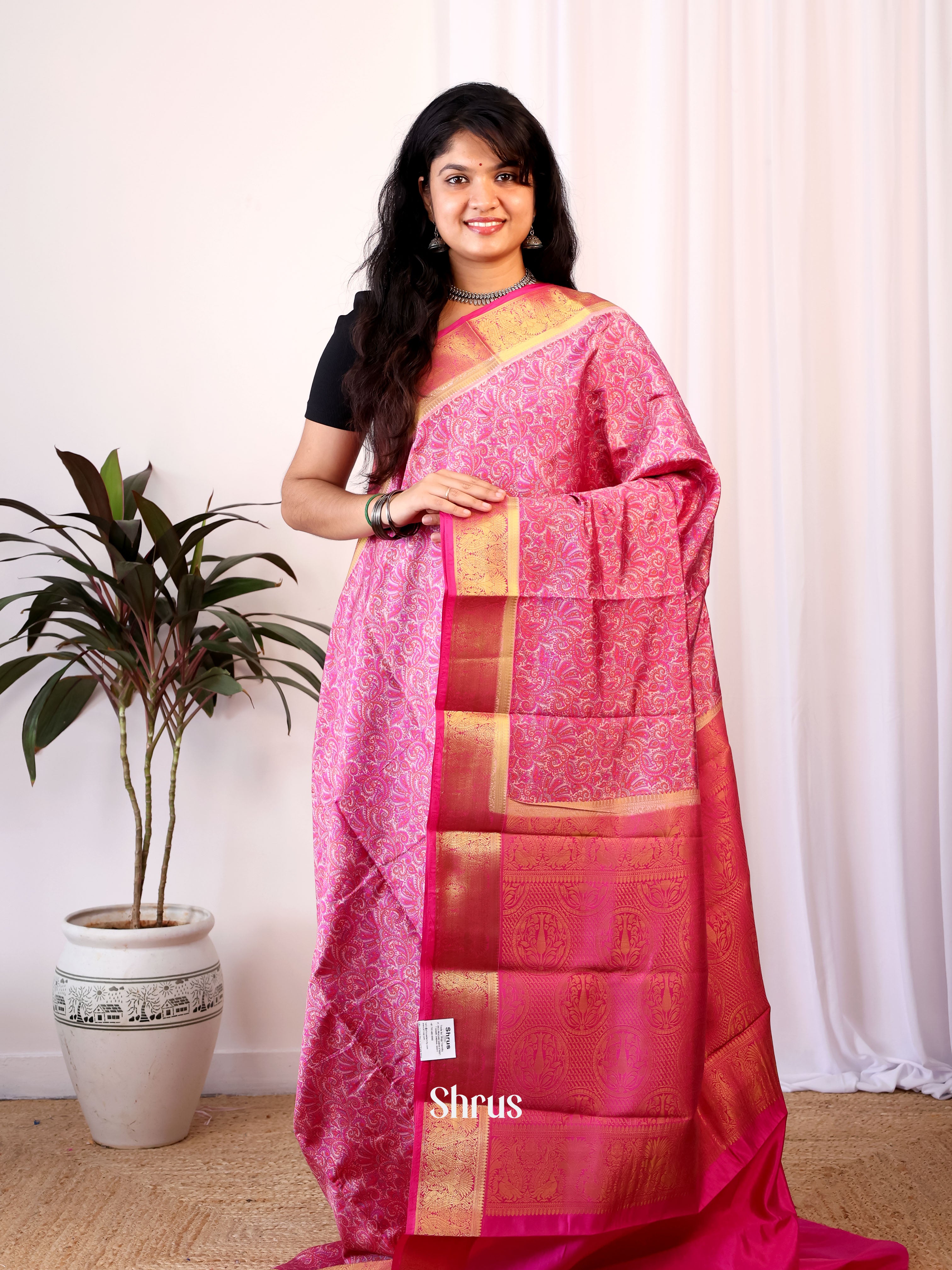 CIS19214 - Printed Silk Saree - Shop on Shrus.com