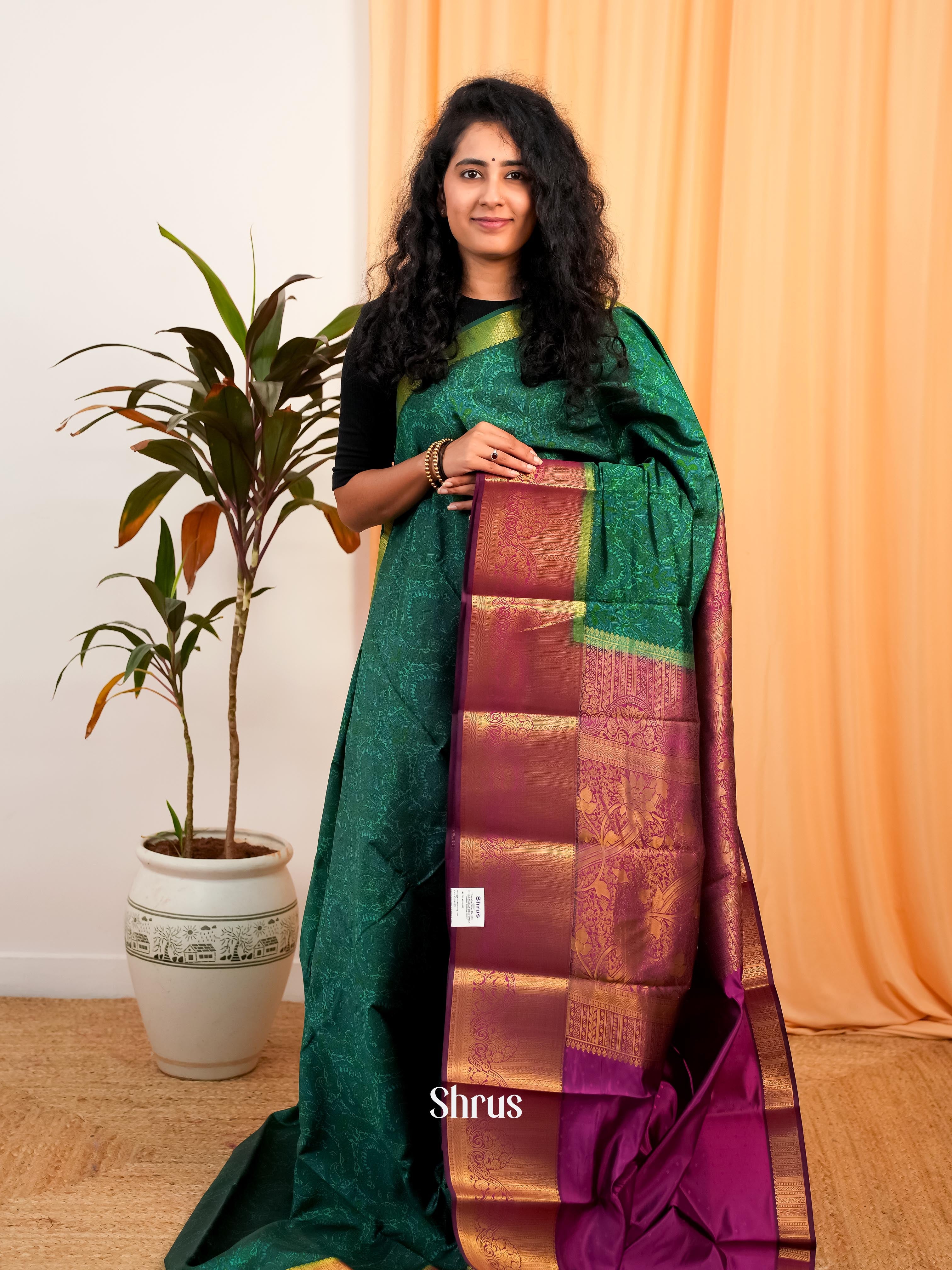 CIS19217 - Printed Silk Saree - Shop on Shrus.com