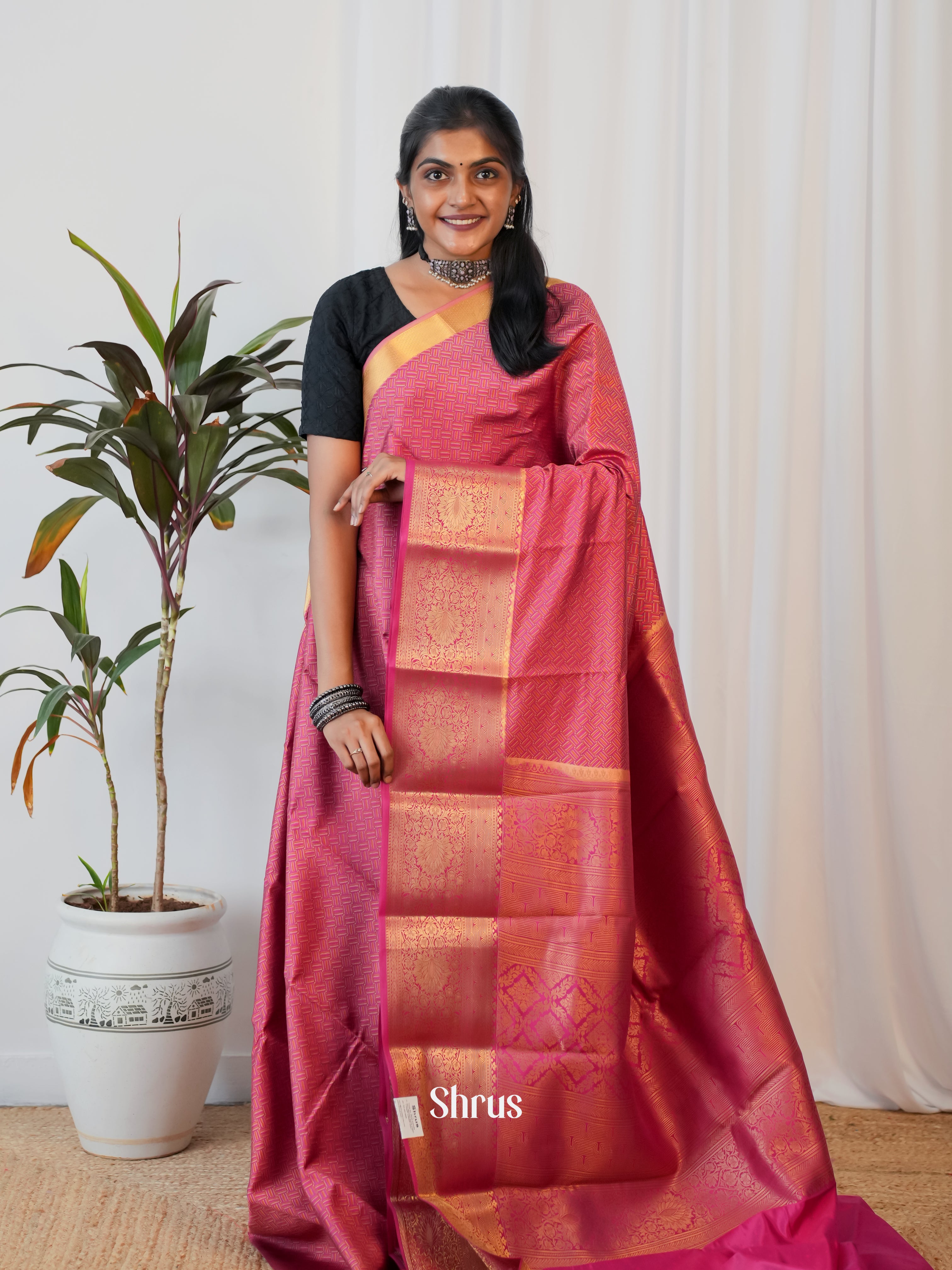 CIS19222 - Printed Silk Saree - Shop on Shrus.com