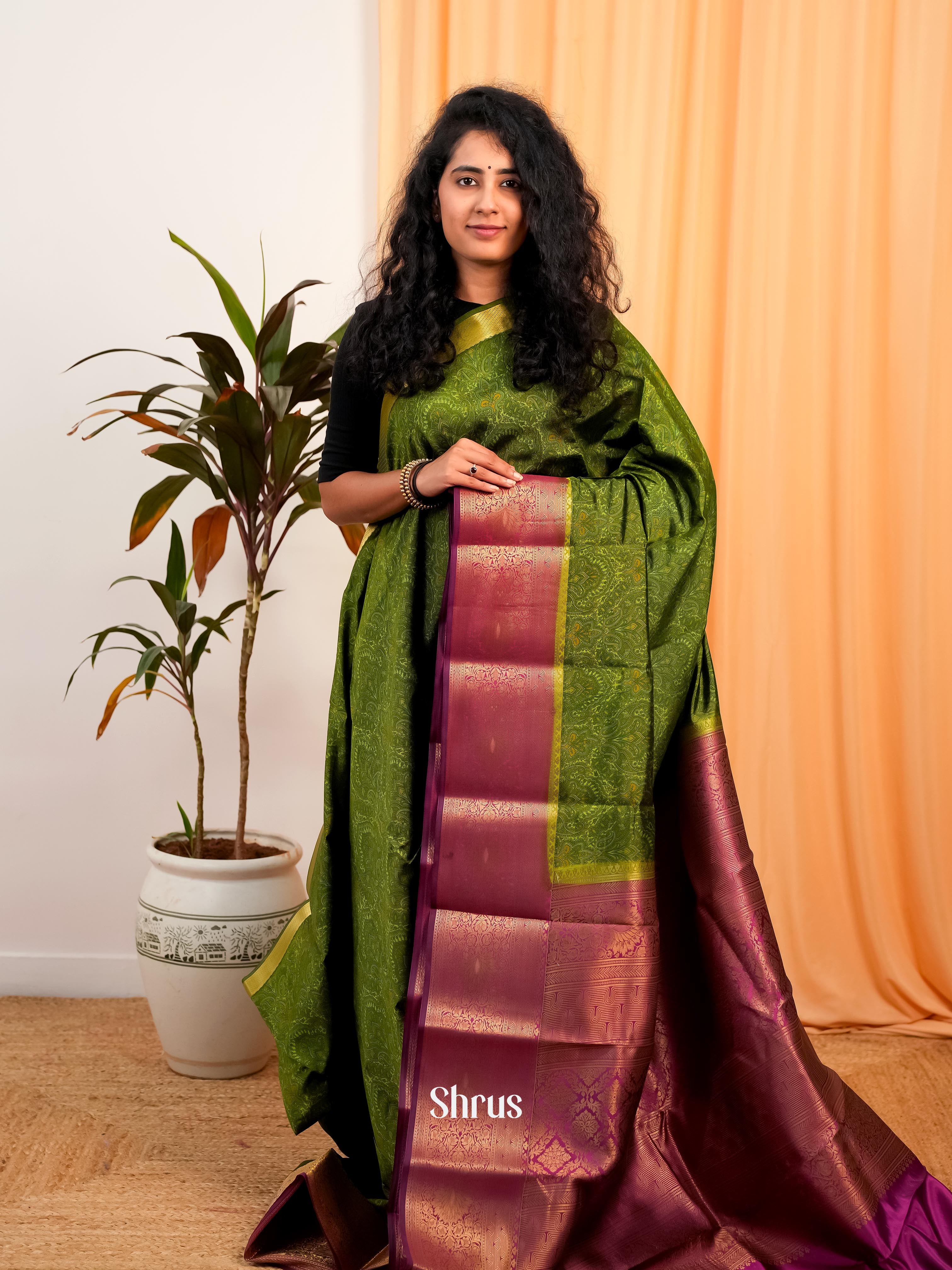 CIS19223 - Printed Silk Saree - Shop on Shrus.com