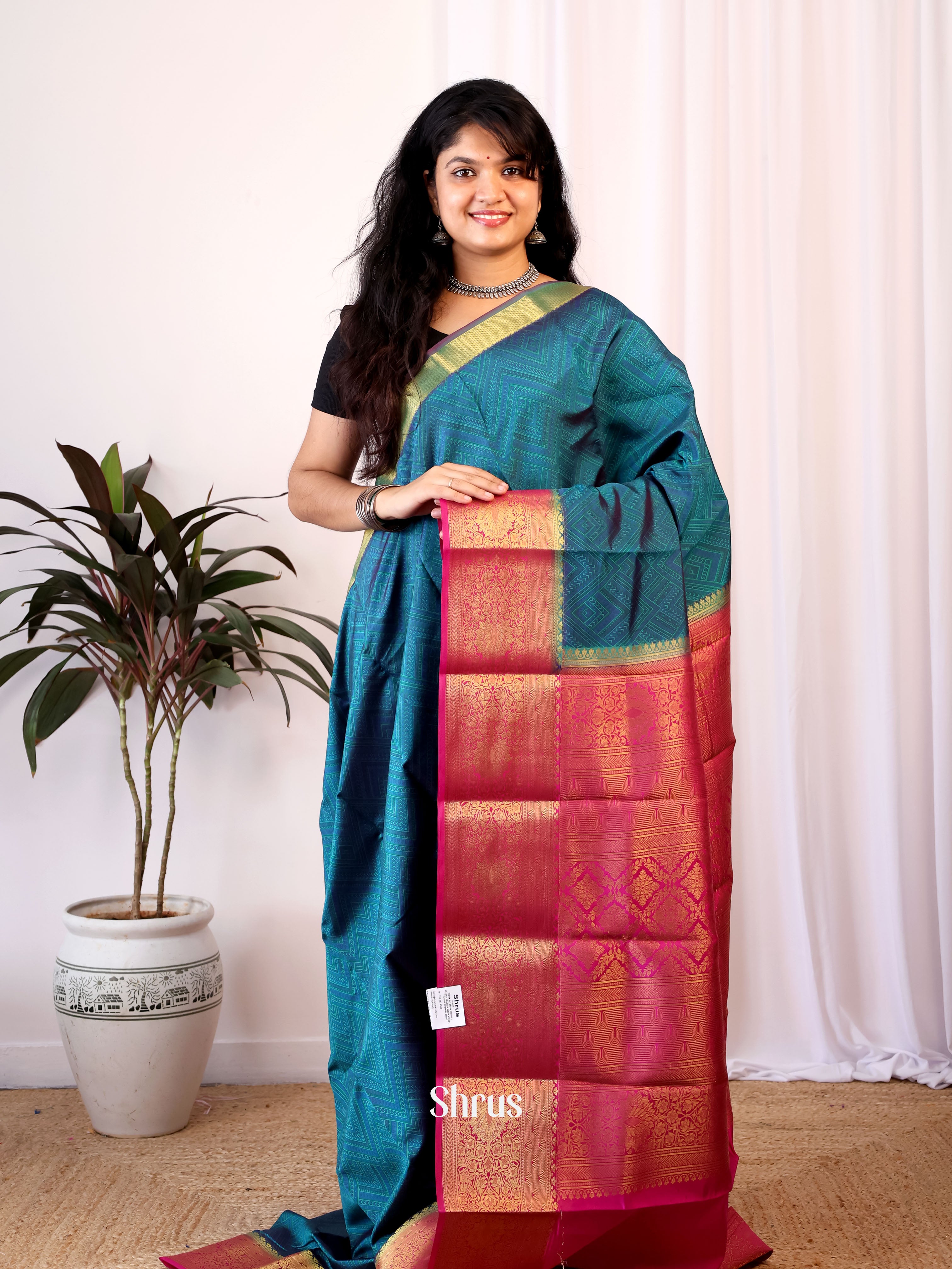 CIS19226 - Printed Silk Saree - Shop on Shrus.com