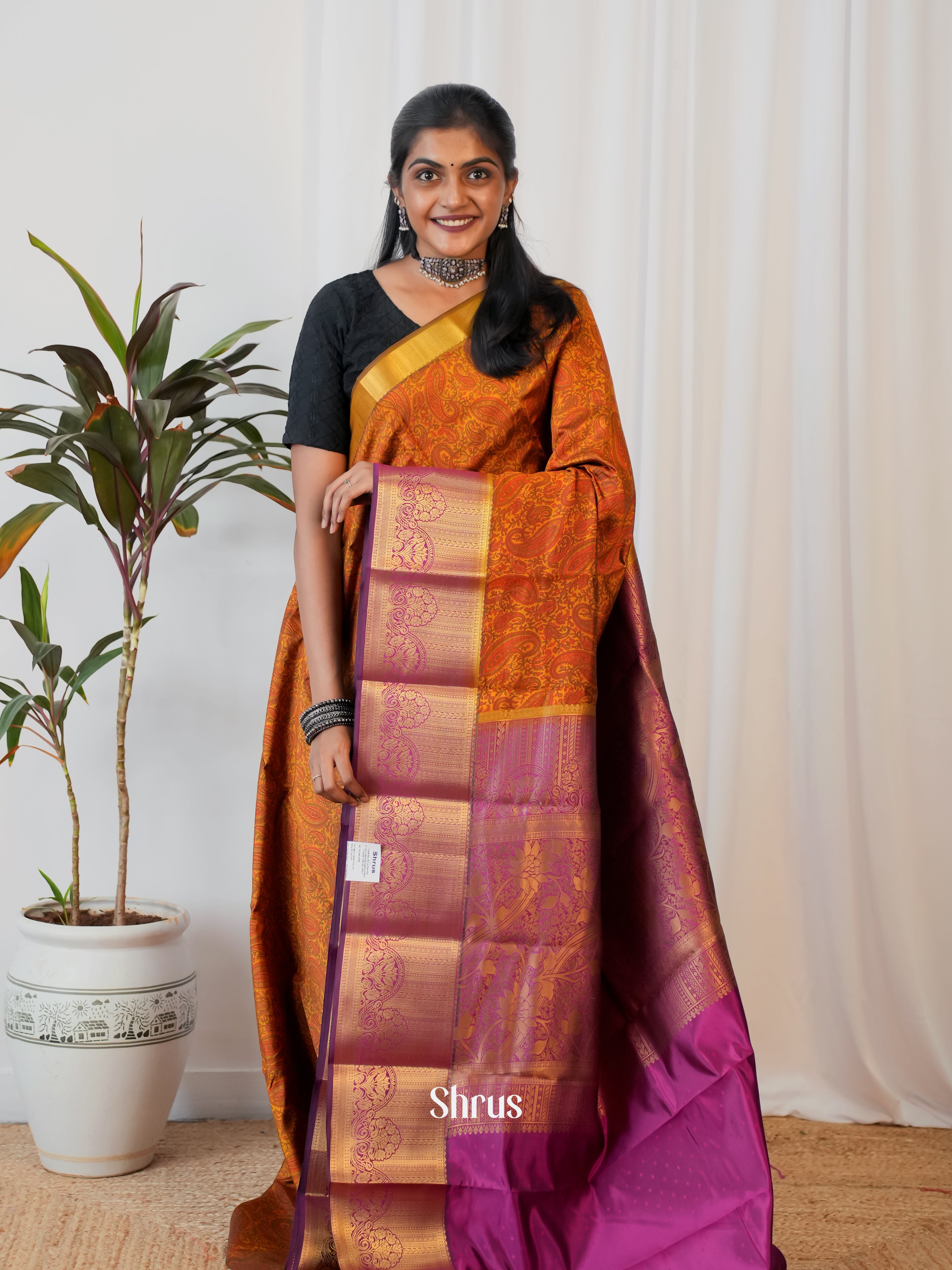 CIS19228 - Printed Silk Saree - Shop on Shrus.com