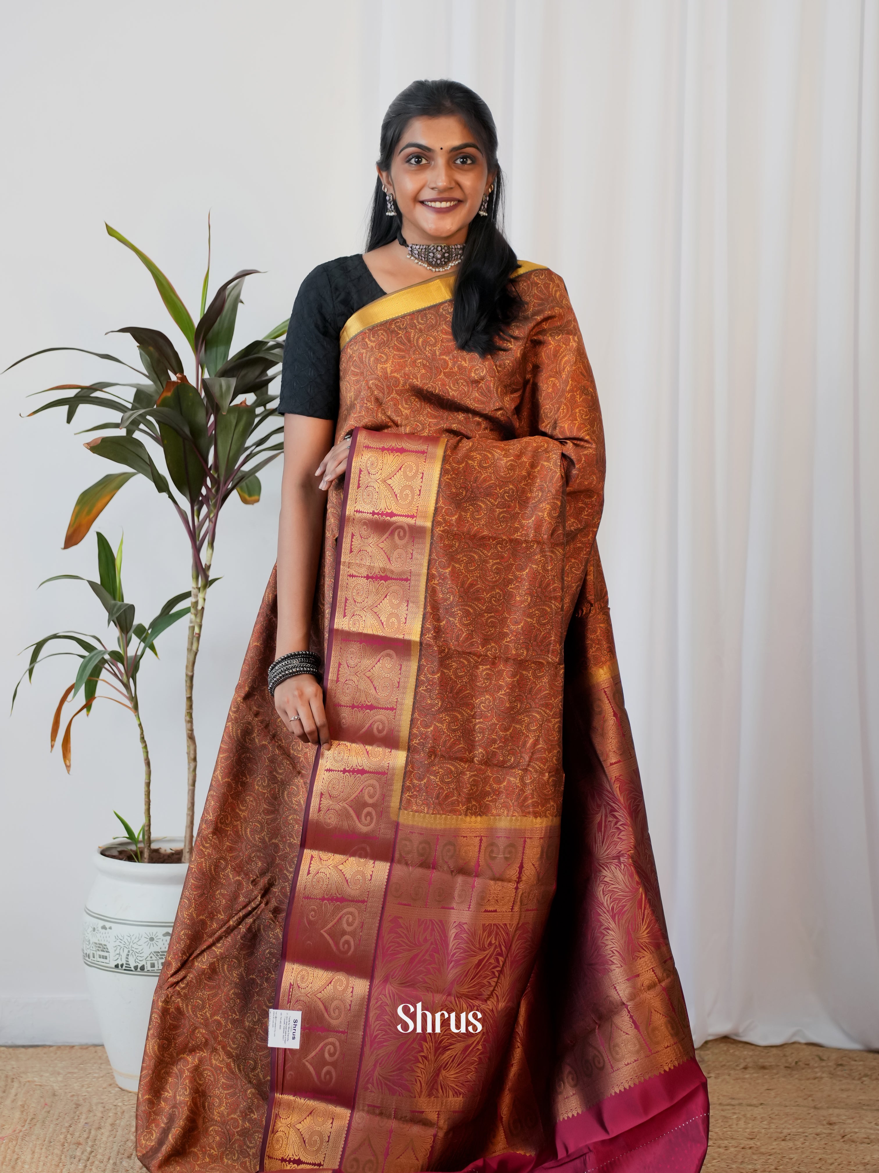 CIS19231 - Printed Silk Saree - Shop on Shrus.com