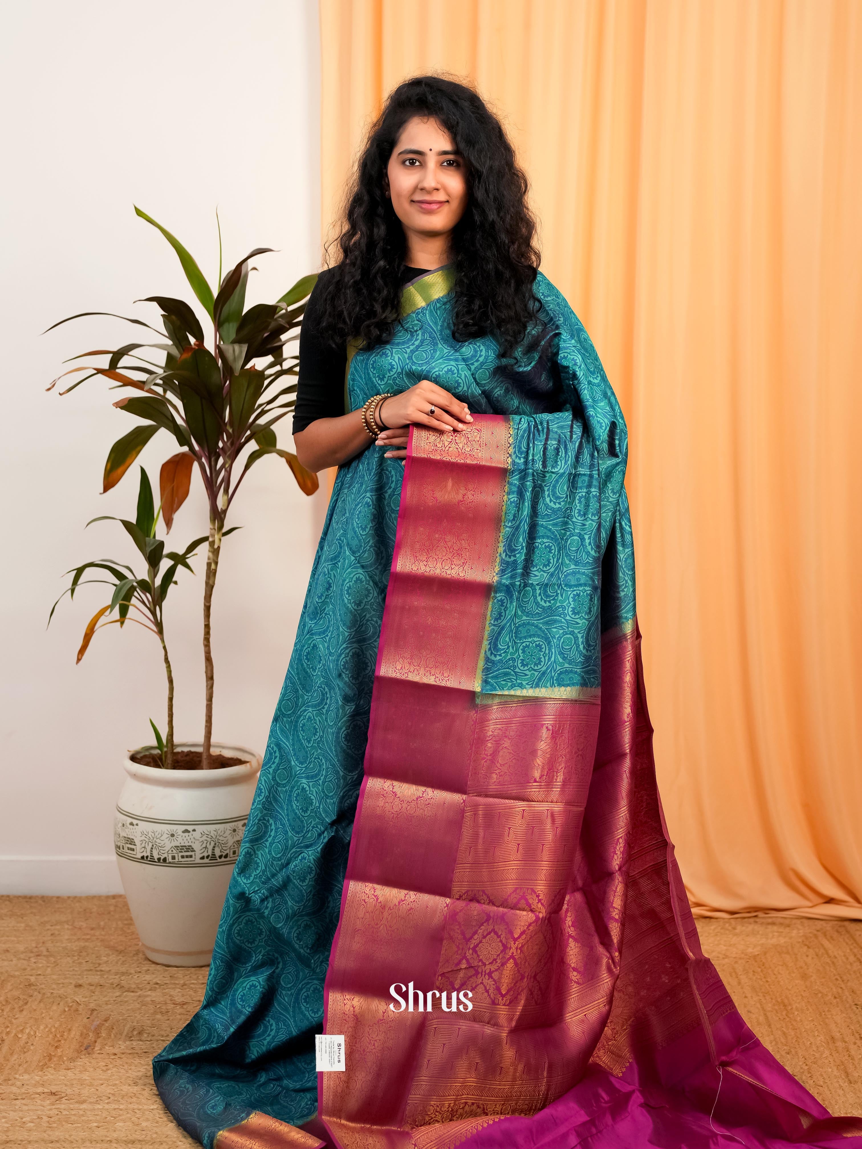 CIS19233 - Printed Silk Saree - Shop on Shrus.com