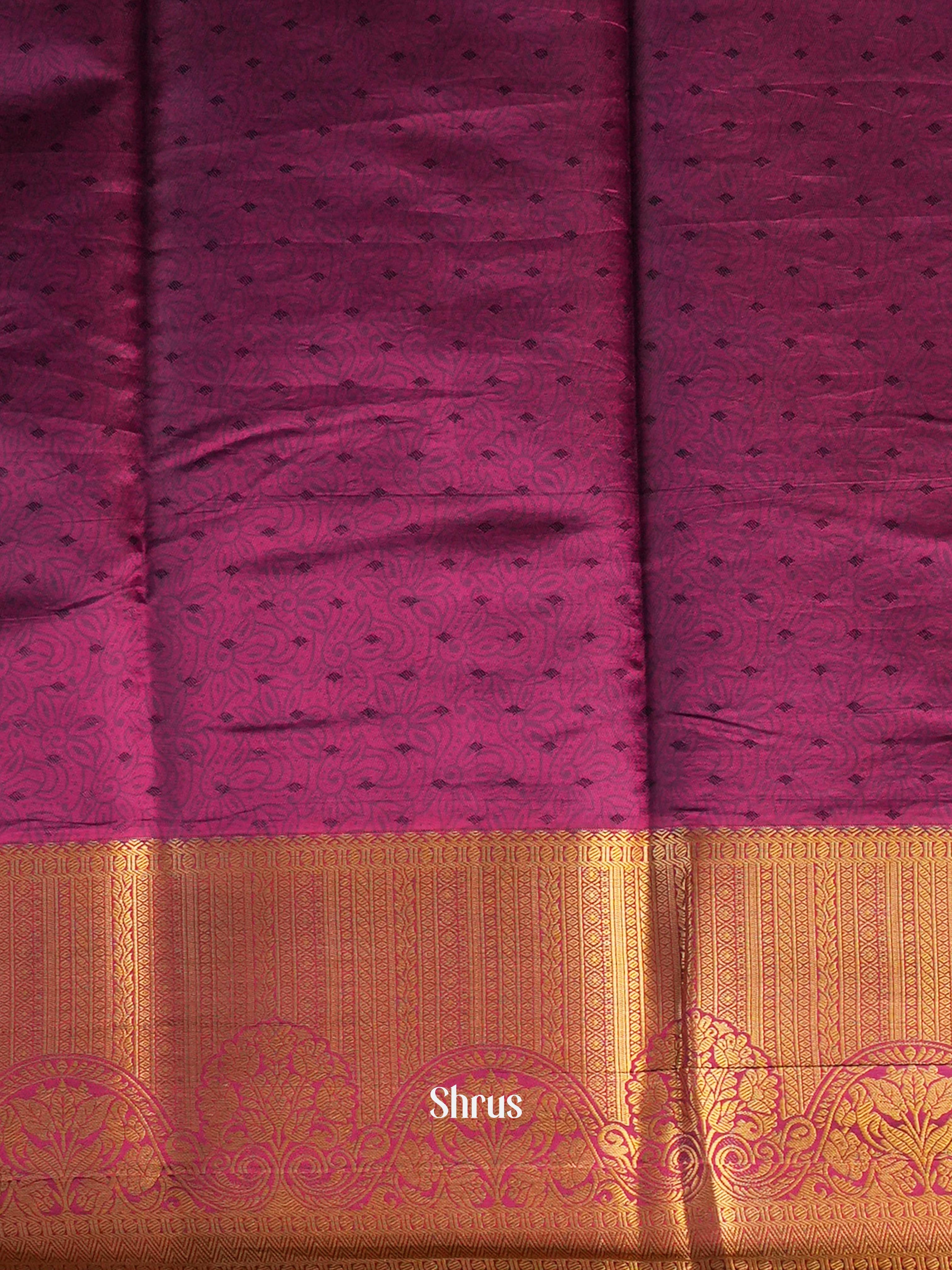 Green & Majenta- Printed Silk Saree - Shop on Shrus.com