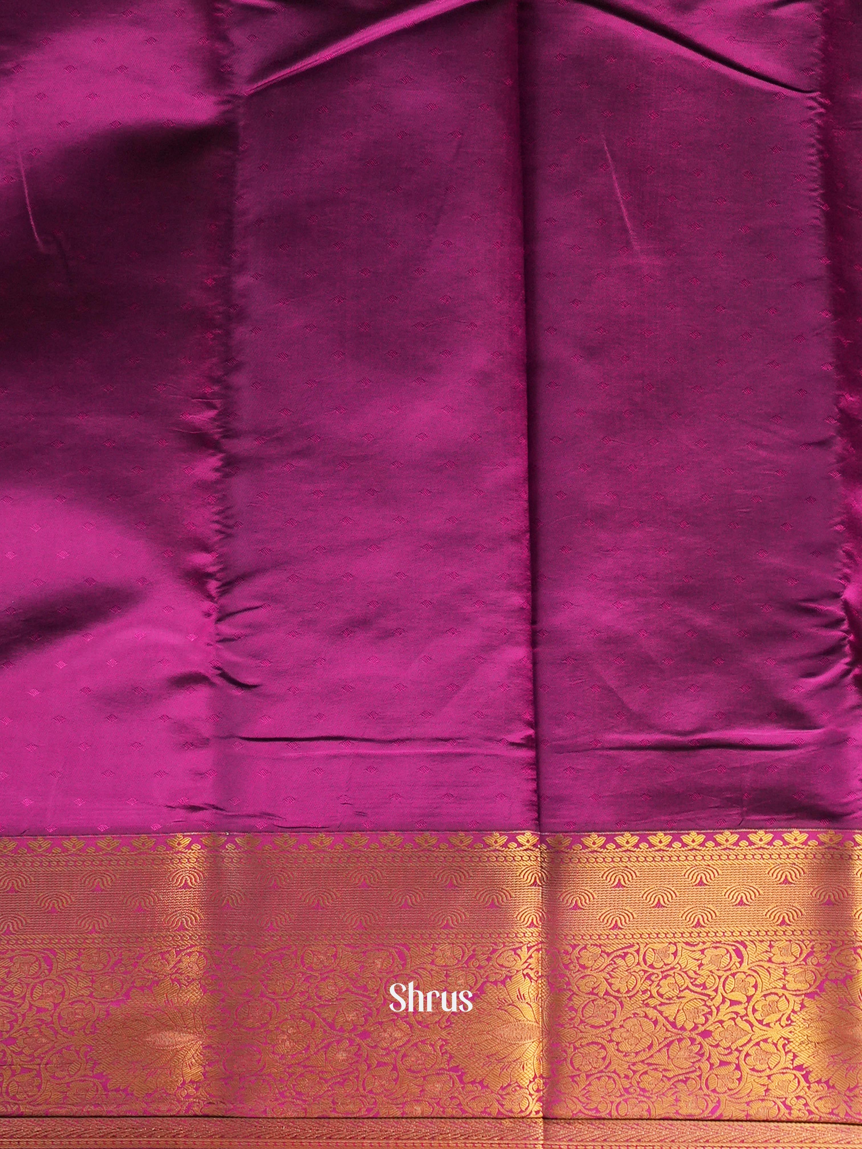 Green & Purple- Printed Silk Saree - Shop on Shrus.com
