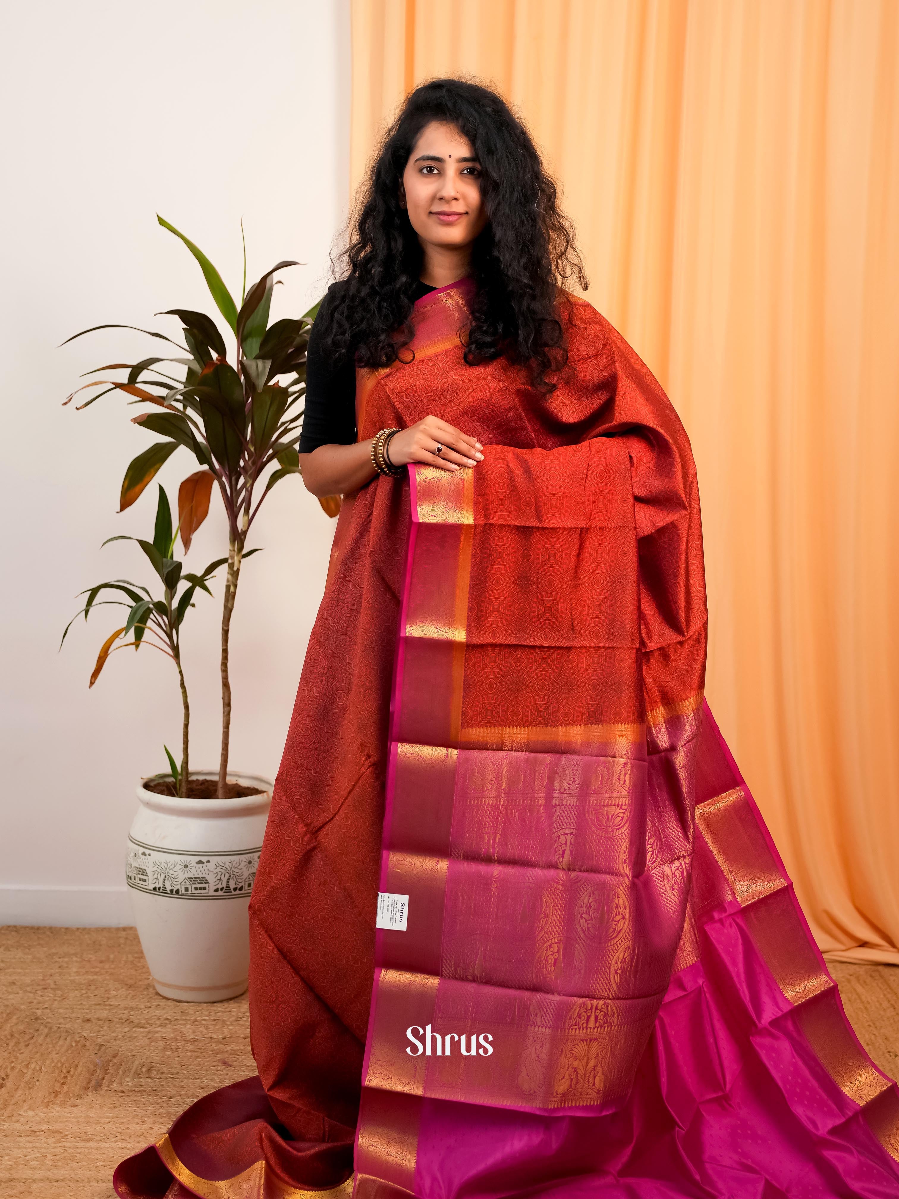 CIS19240 - Printed Silk Saree - Shop on Shrus.com
