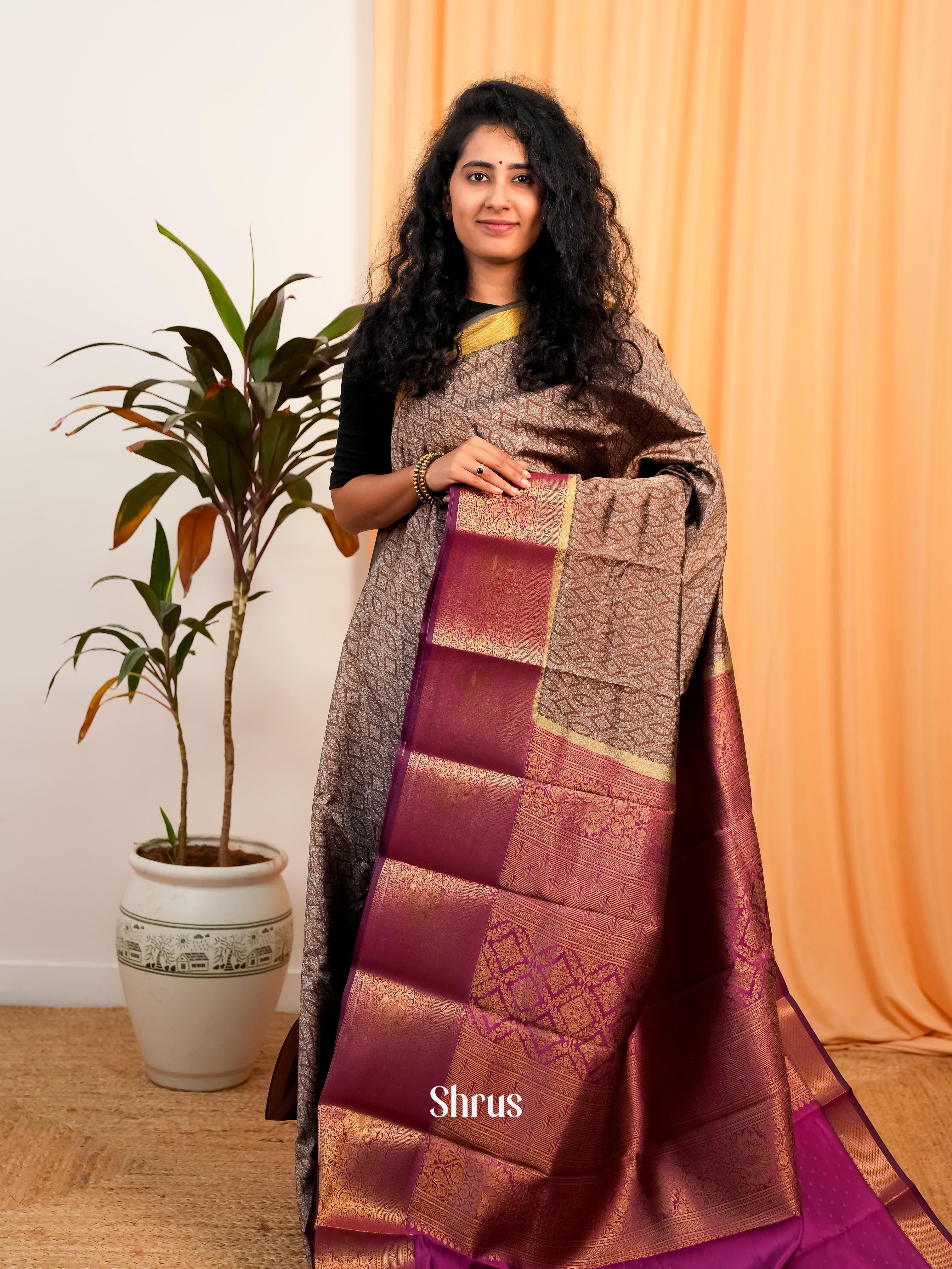 CIS19242 - Printed Silk Saree - Shop on Shrus.com