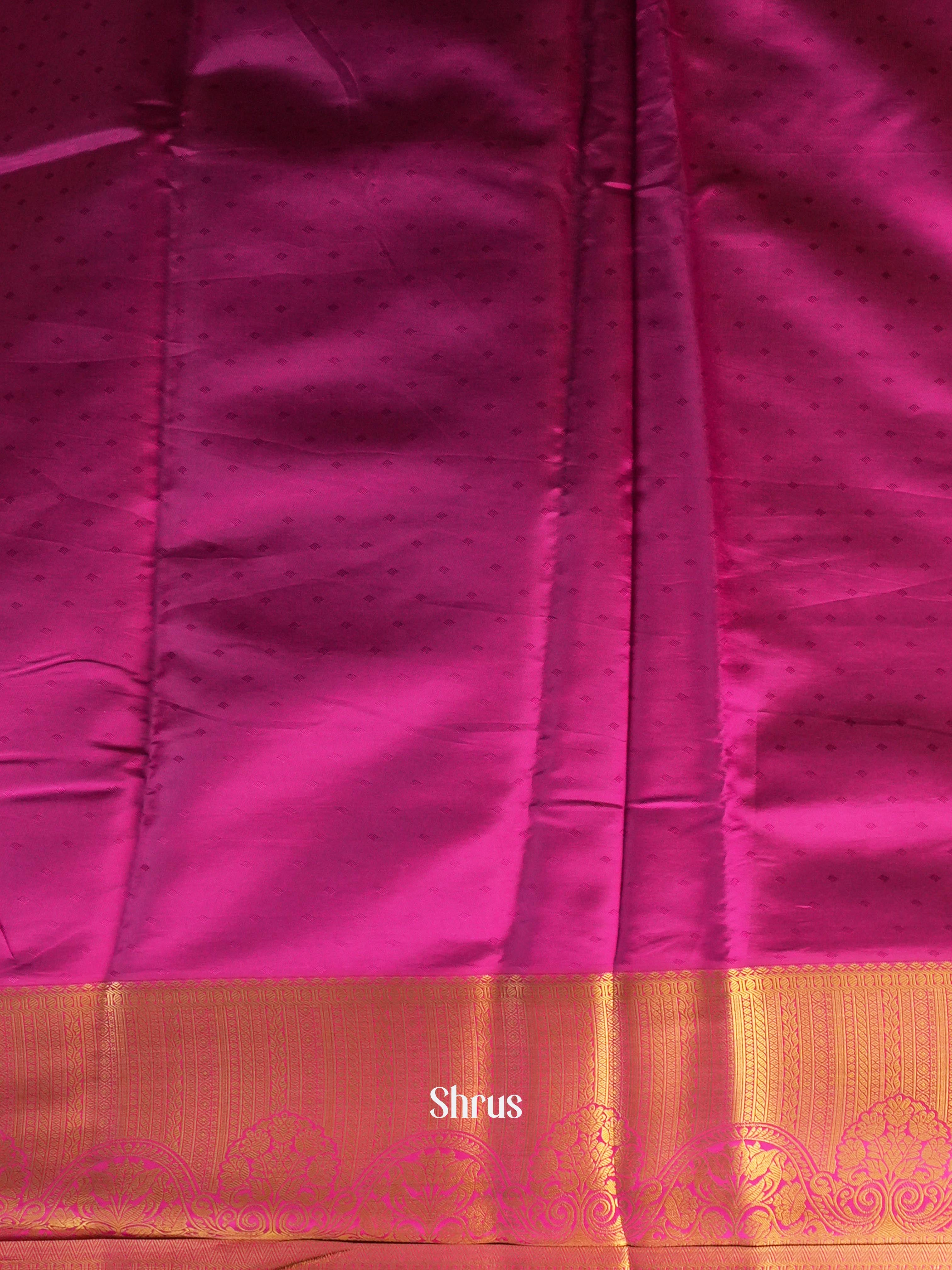 Green & Majenta- Printed Silk Saree - Shop on Shrus.com