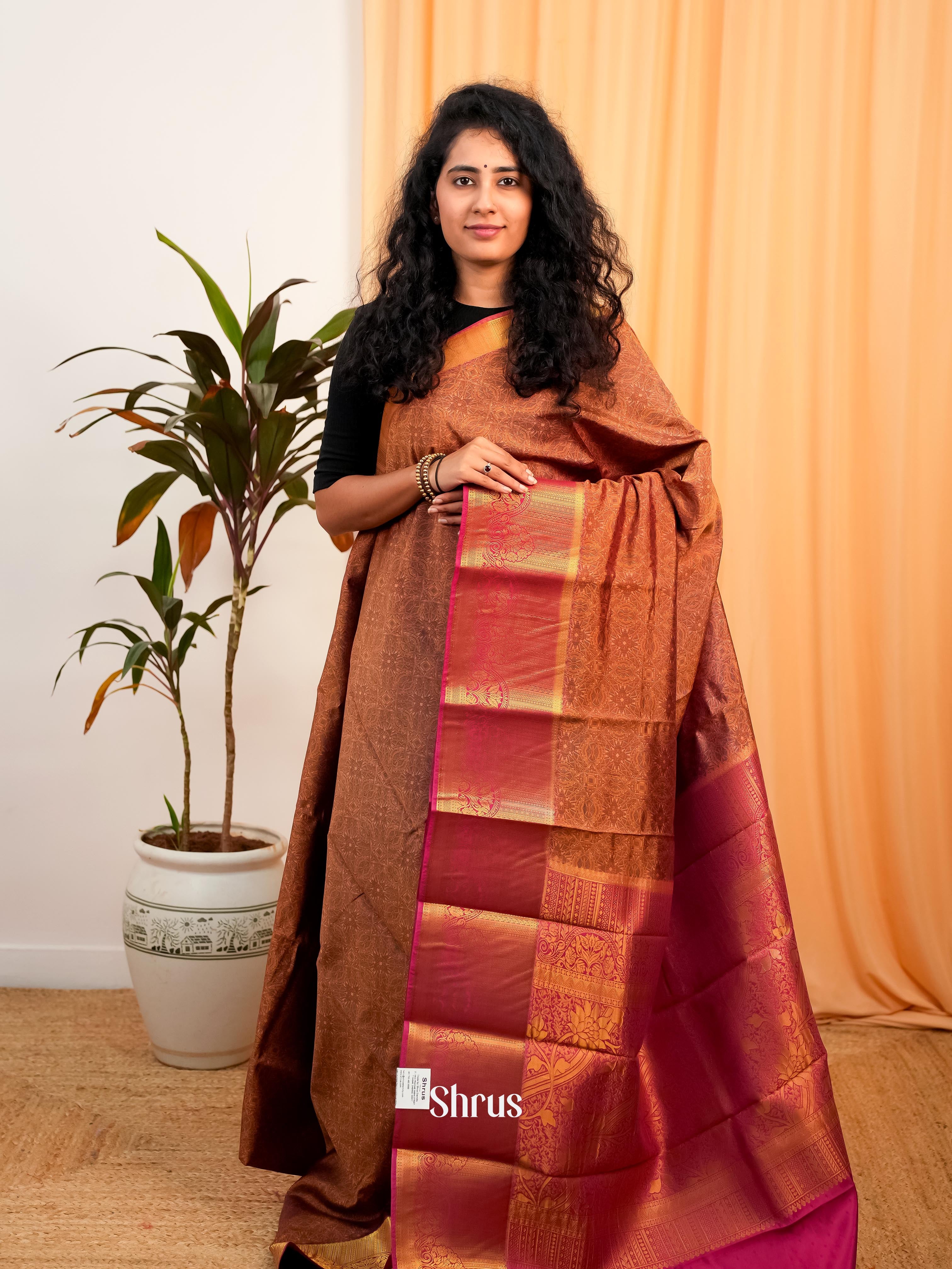 CIS19247 - Printed Silk Saree - Shop on Shrus.com