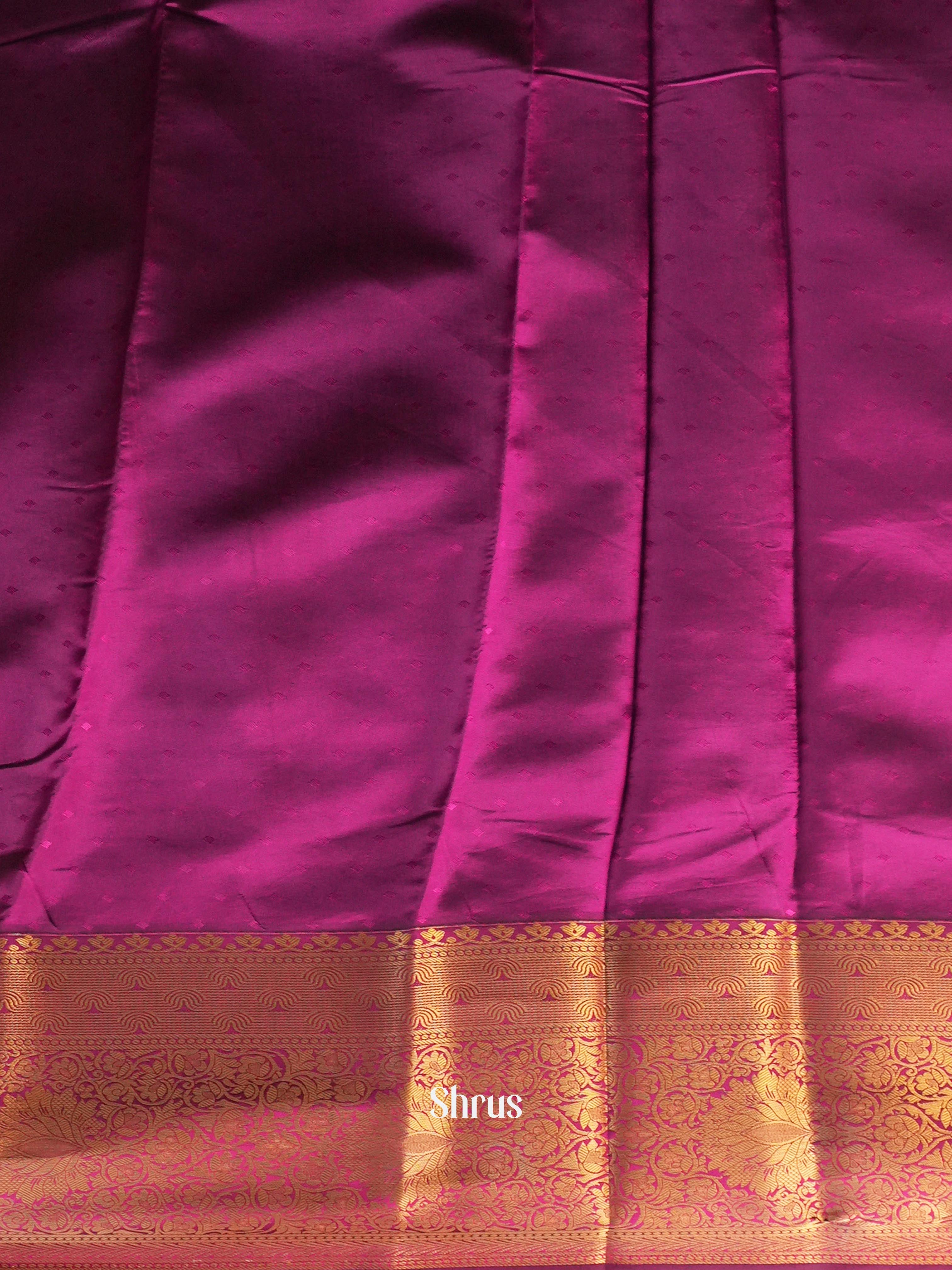 Green & Purple- Printed Silk Saree - Shop on Shrus.com