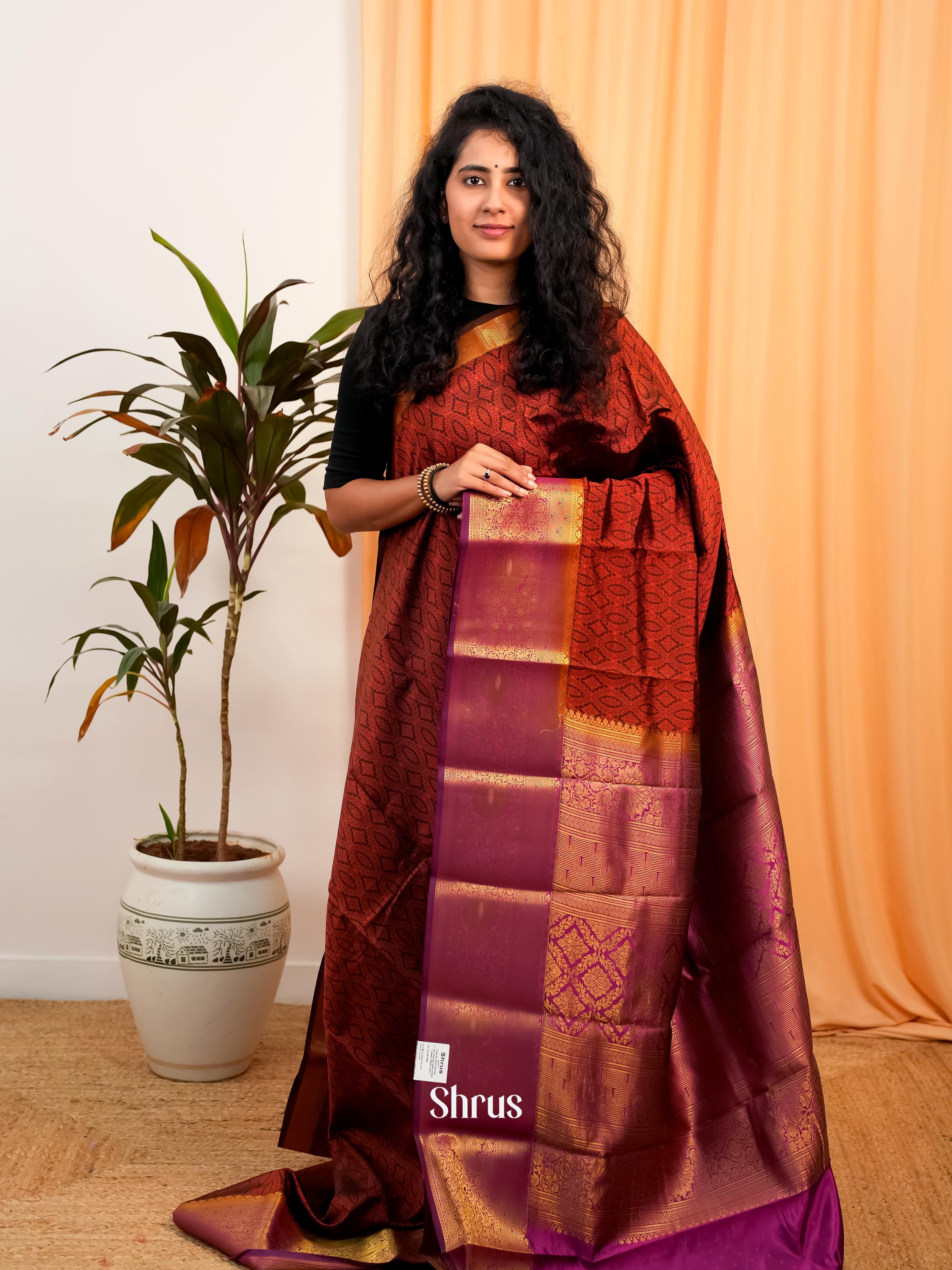 CIS19250 - Printed Silk Saree - Shop on Shrus.com