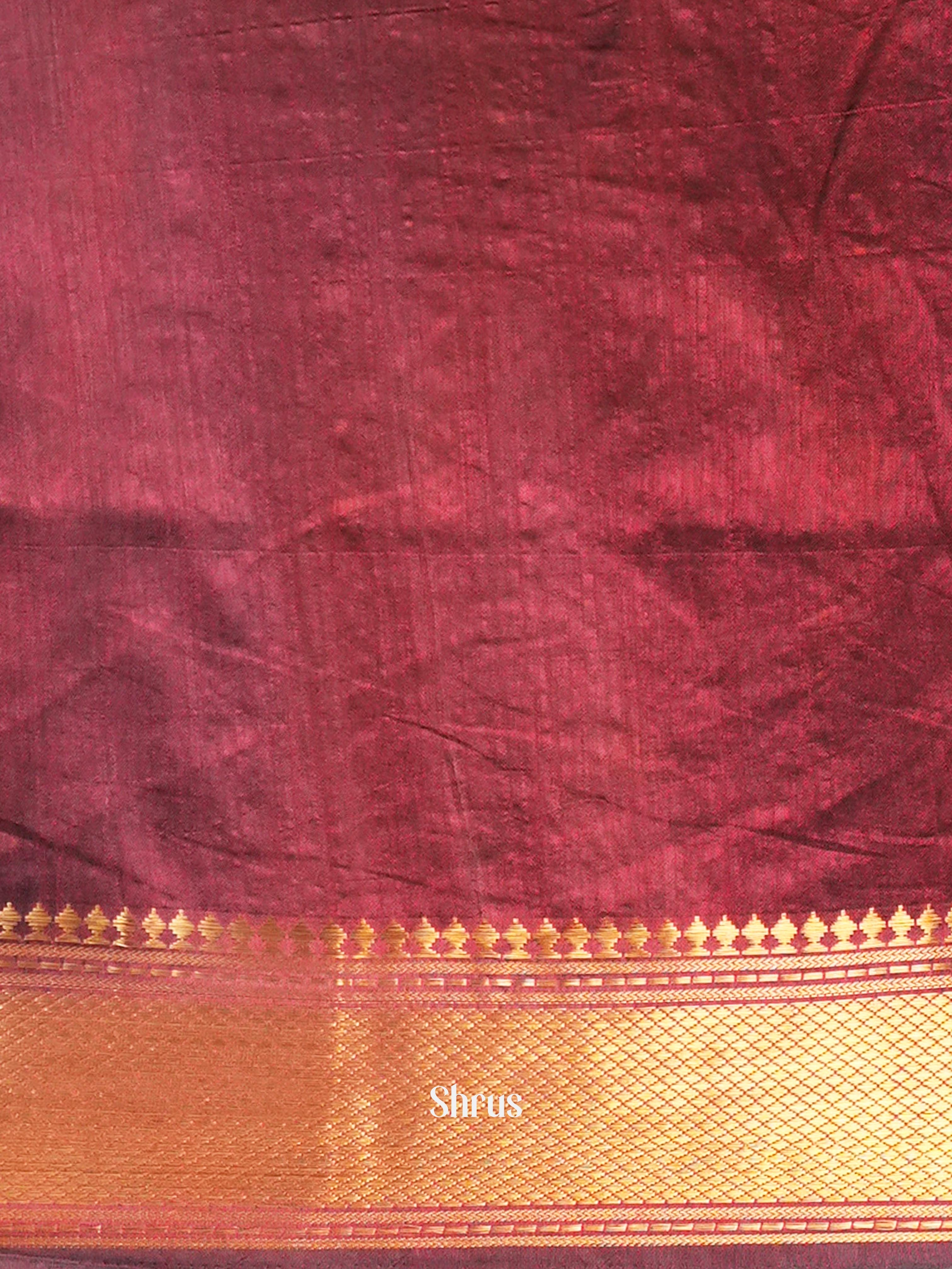 Black & Maroon- Semi Patola Saree - Shop on Shrus.com